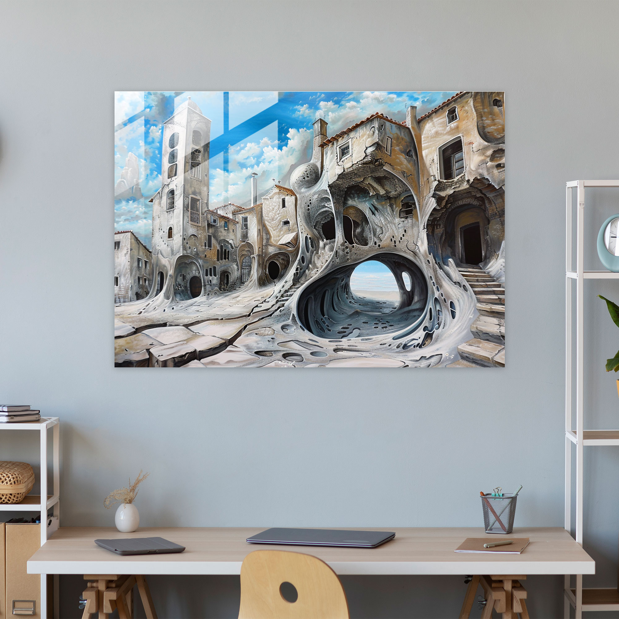 Melting Architecture Glass Wall Art - Salvador Dali, Glass Wall Art, Modern Art, Wall Decoration