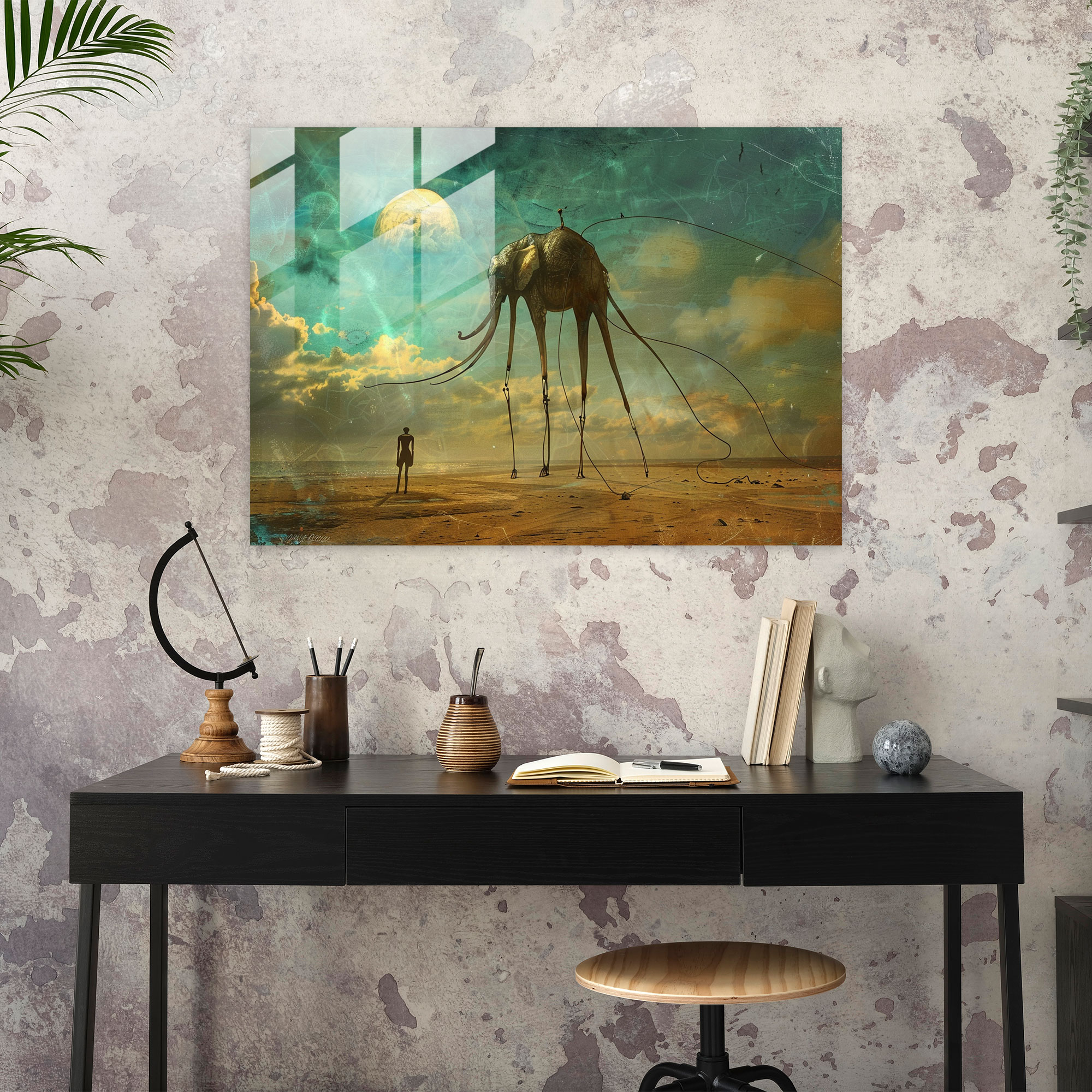 Salvador Dali Elephant Glass Wall Art - Salvador Dali, Modern Art, Wall Decoration, Home Decoration