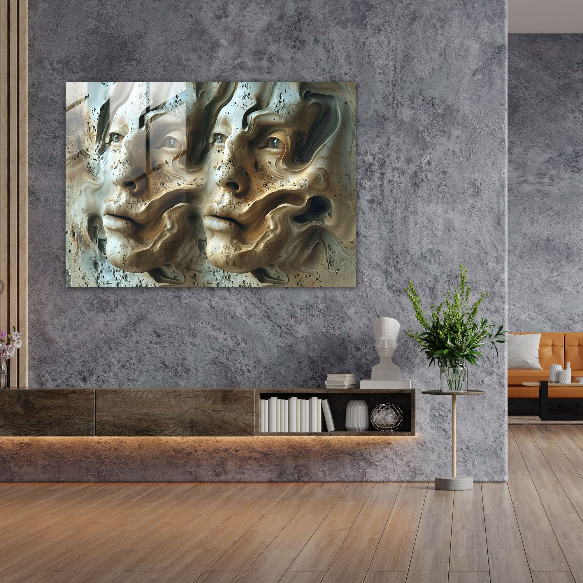 Salvador Dali Morphing Figures Glass Wall Art - Salvador Dali, Glass Wall Art, Modern Art, Salvador Dali