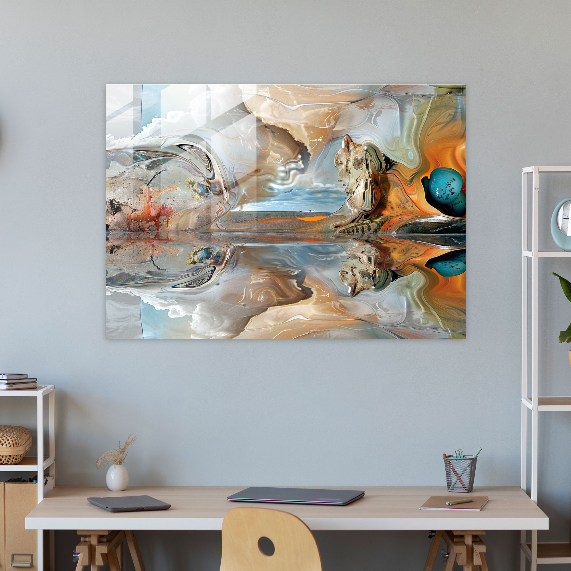Salvador Dali Melting Landscape Glass Art - Salvador Dali, Home Decoration, Glass Art, Salvador Dali