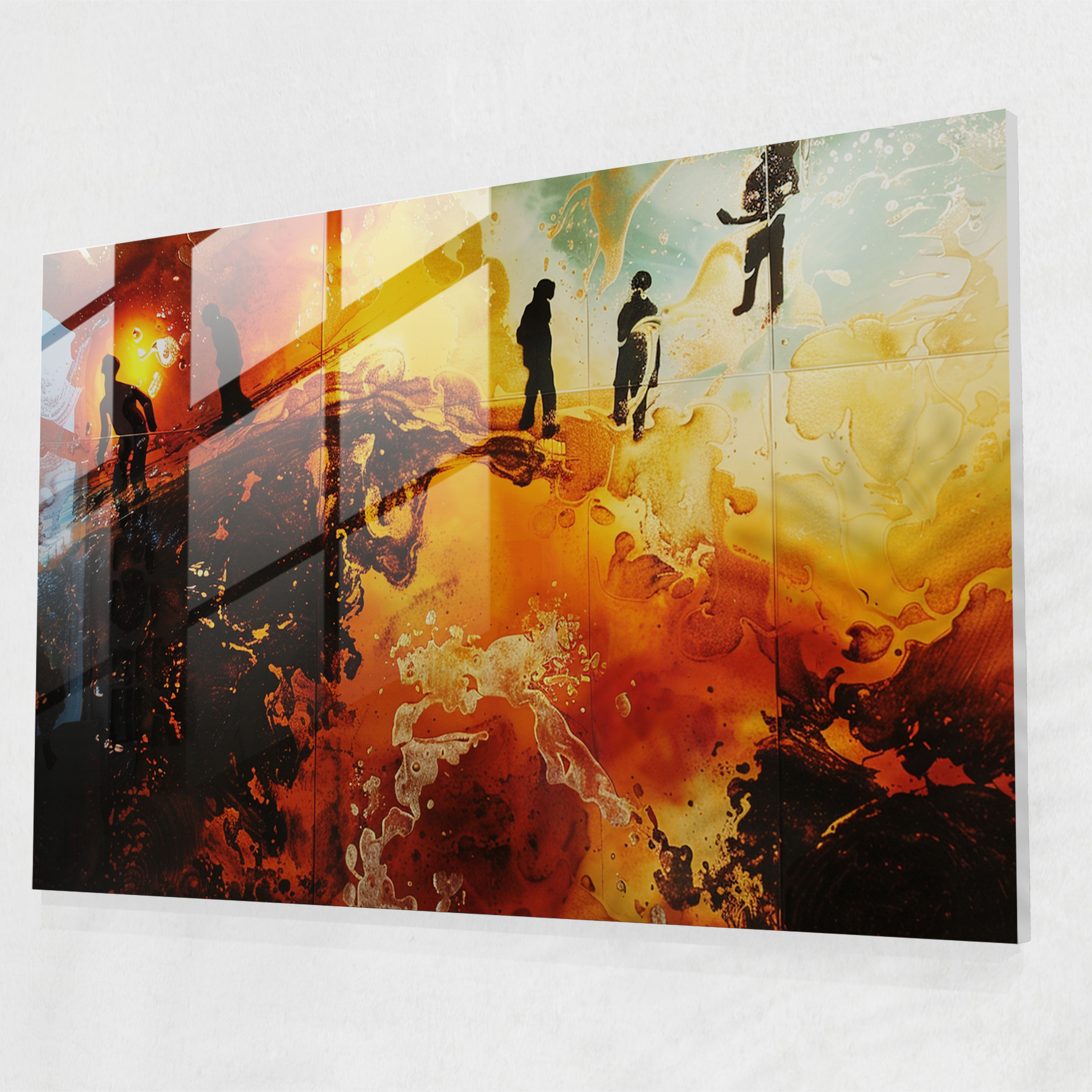 Salvador Dali Floating Figures Glass Print - Salvador Dali, Glass Print, Home Decoration, Modern Art