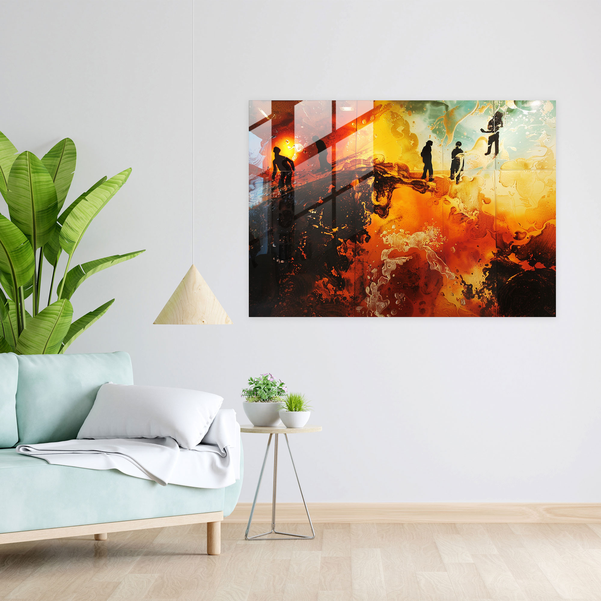 Salvador Dali Floating Figures Glass Print - Salvador Dali, Glass Print, Home Decoration, Modern Art
