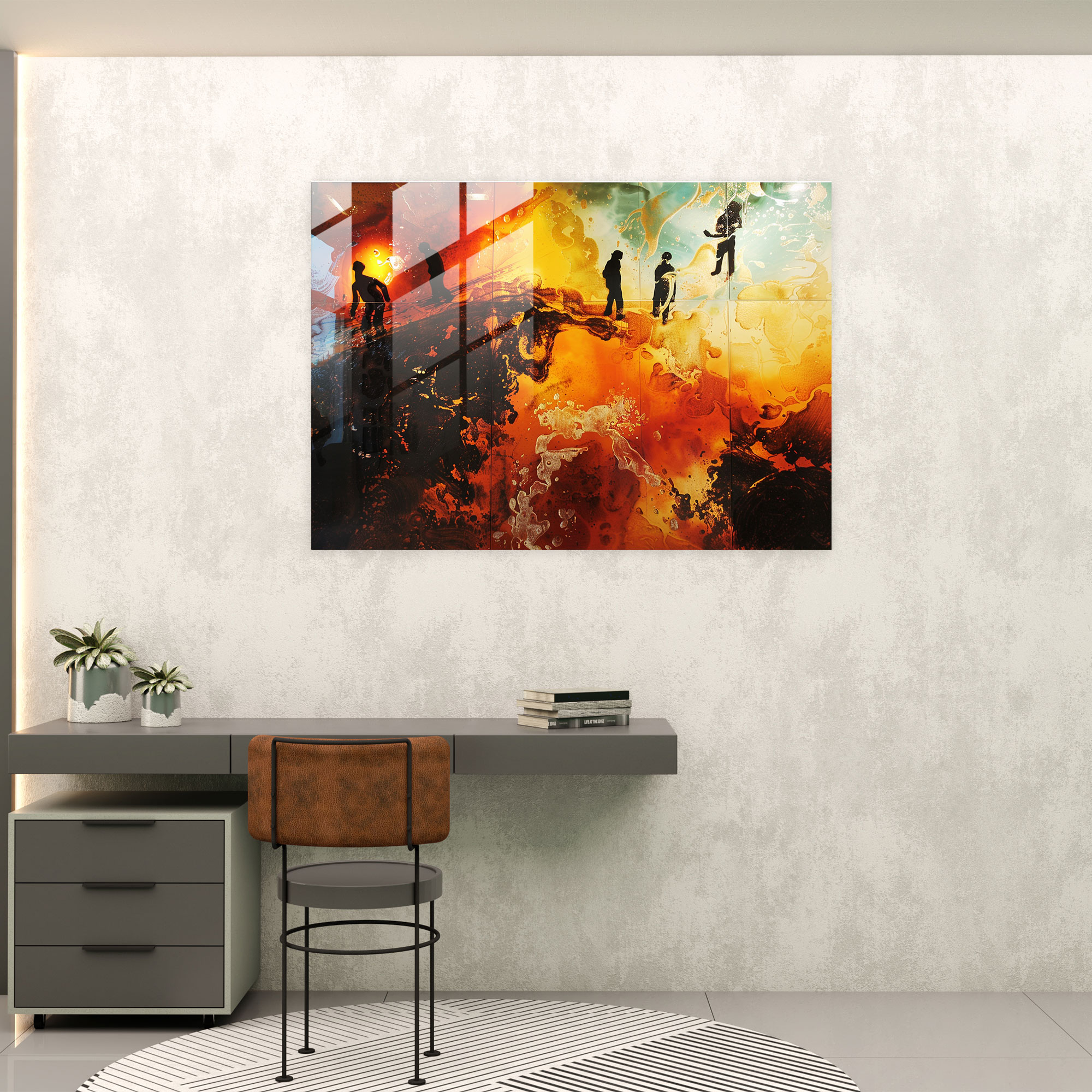 Salvador Dali Floating Figures Glass Print - Salvador Dali, Glass Print, Home Decoration, Modern Art
