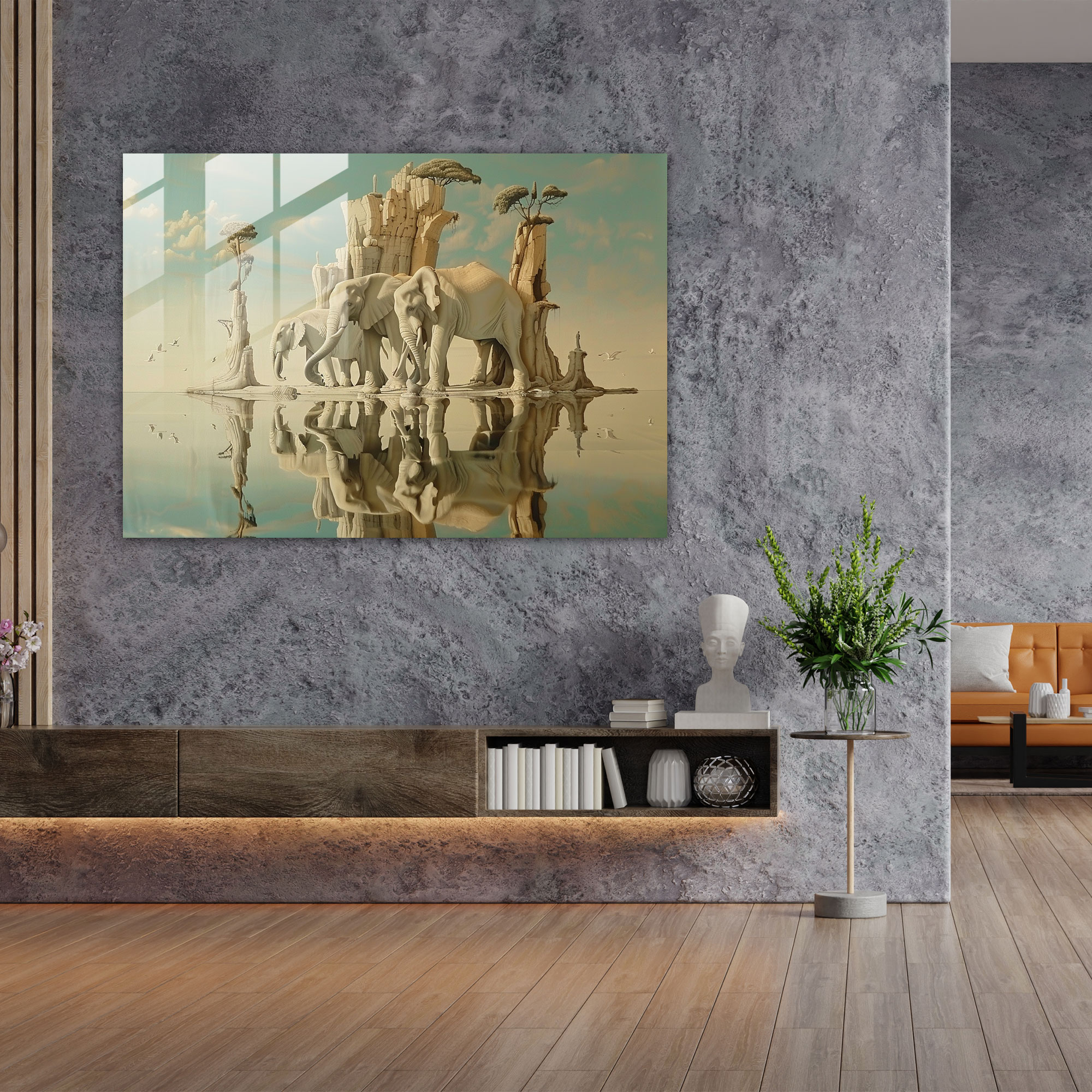 Swans Reflecting Elephants Home Decoration - Salvador Dali, Glass Wall Art, Home Decoration, Glass Print