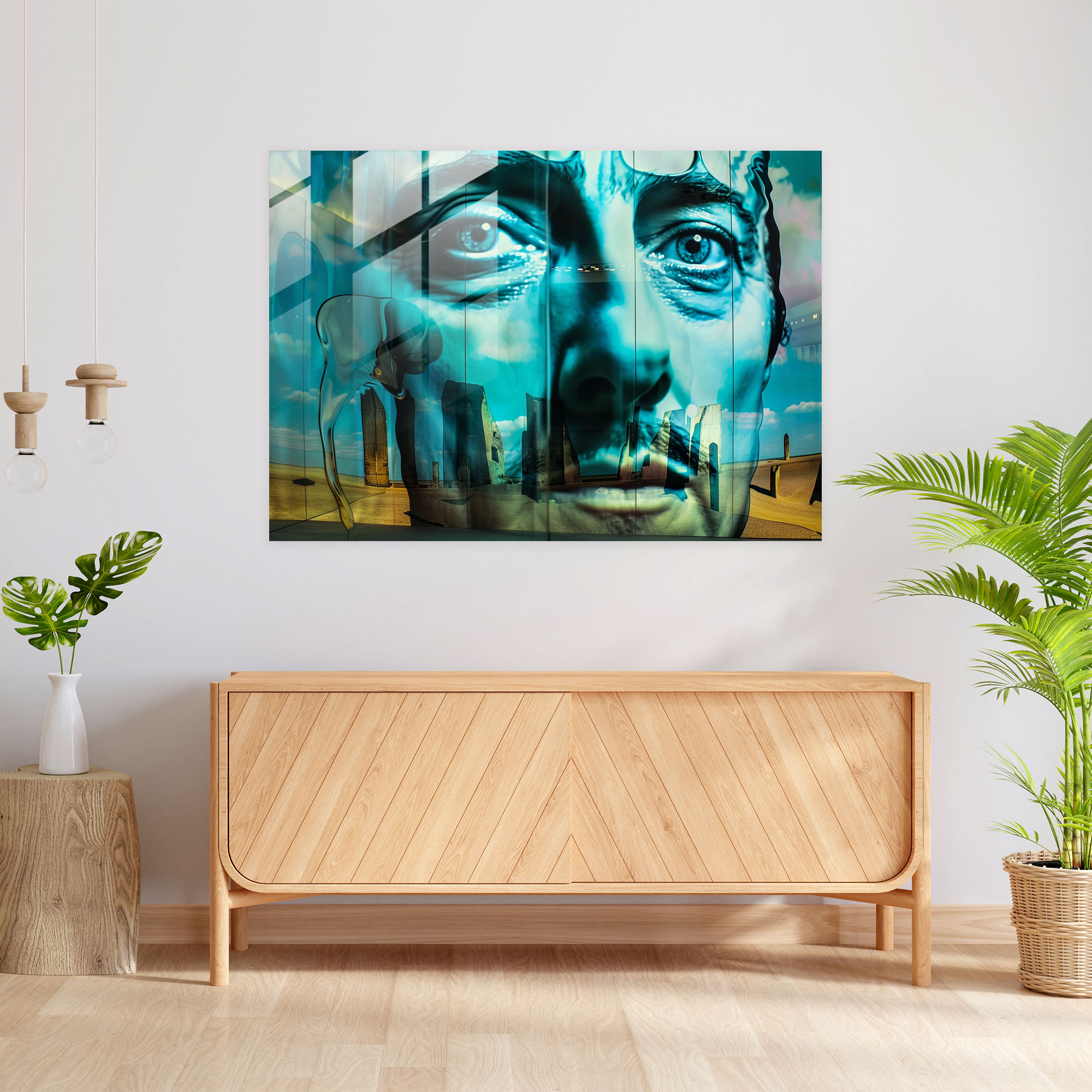 Salvador Dali Surreal Face Glass Wall Art - Salvador Dali, Glass Wall Art, Surrealism, Salvador Dali