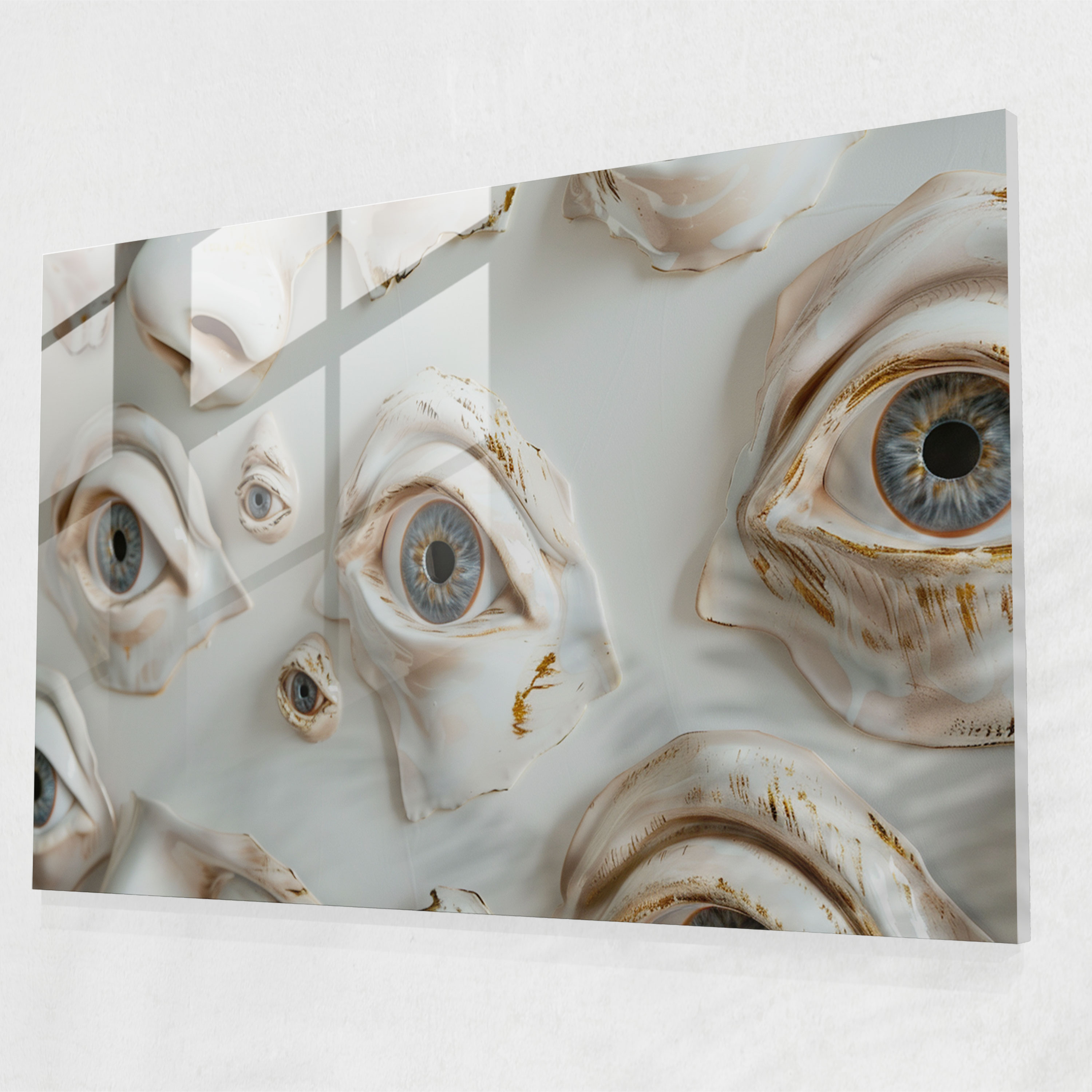 Salvador Dali Yüzen Gözler Duvar Dekorasyonu - Salvador Dali Cam Tablo Duvar Dekorasyonu Modern Sanat