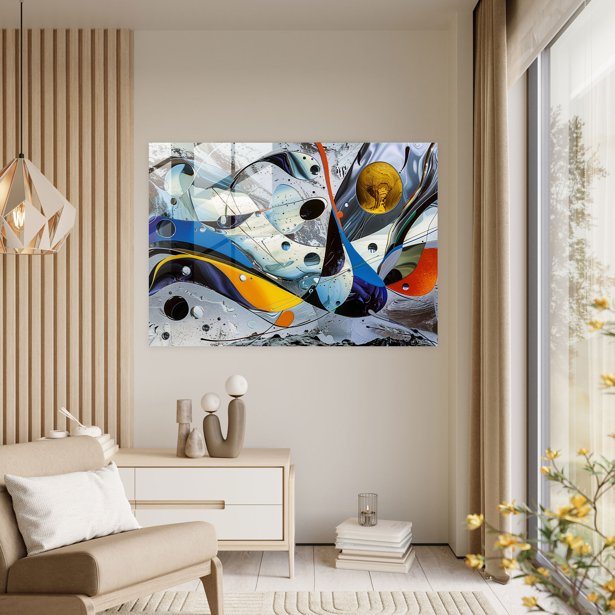 Salvador Dali Abstract Shapes Glass Print - Salvador Dali, Salvador Dali, Glass Print, Modern Art
