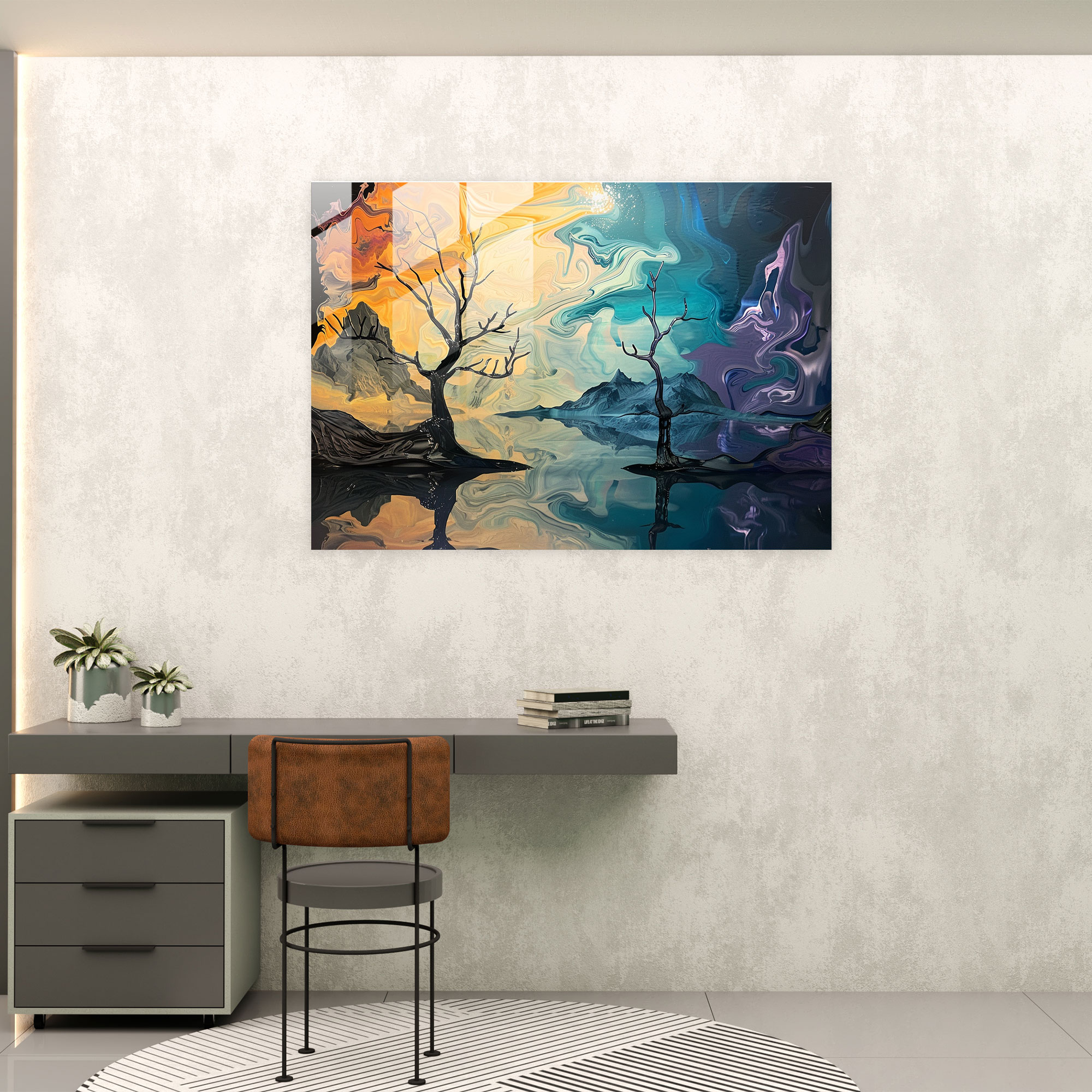 Salvador Dali Melting Landscape Glass Wall Art - Salvador Dali, Surrealism, Glass Wall Art, Salvador Dali