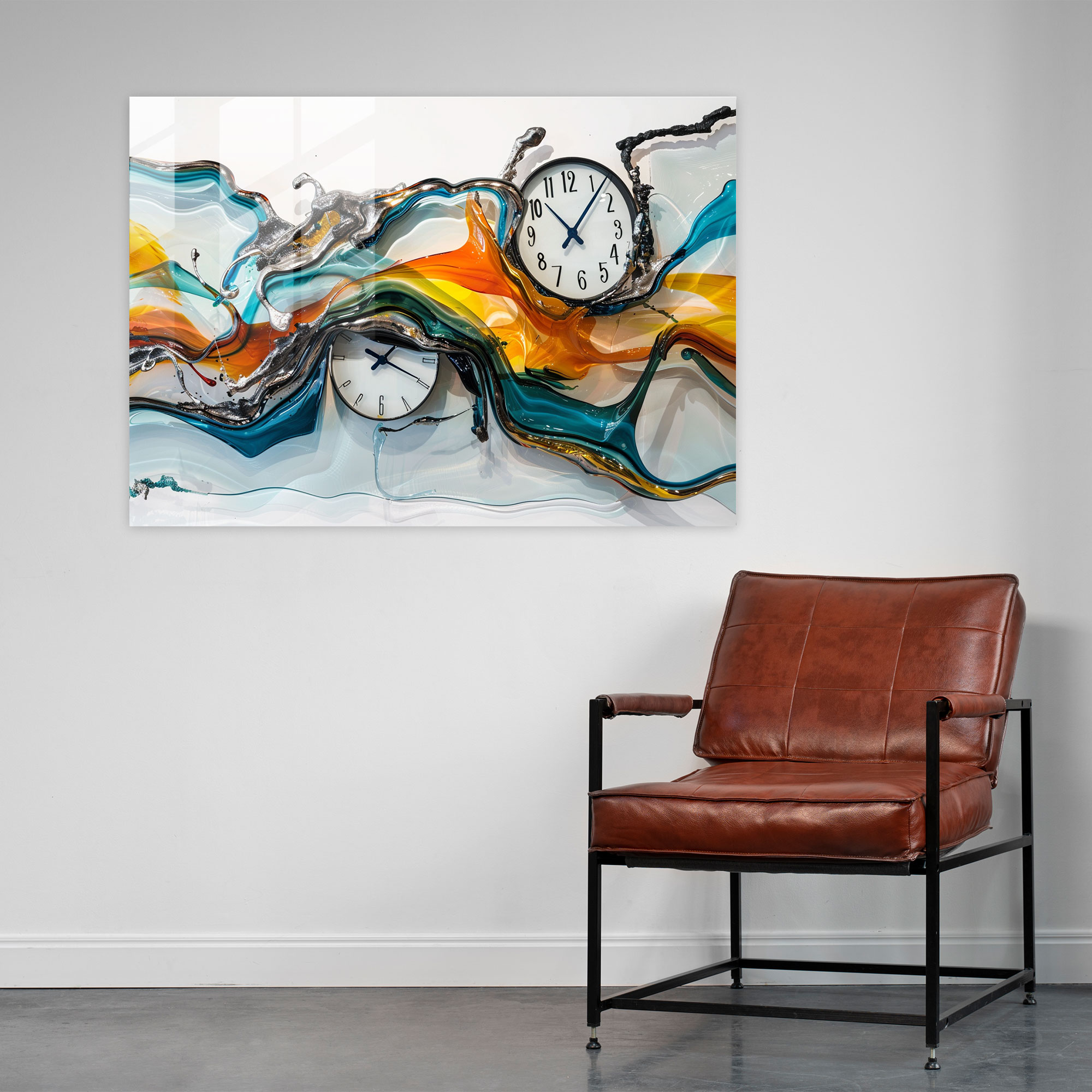 Salvador Dali Melting Clocks Glass Print - Salvador Dali, Glass Art, Salvador Dali, Glass Wall Art