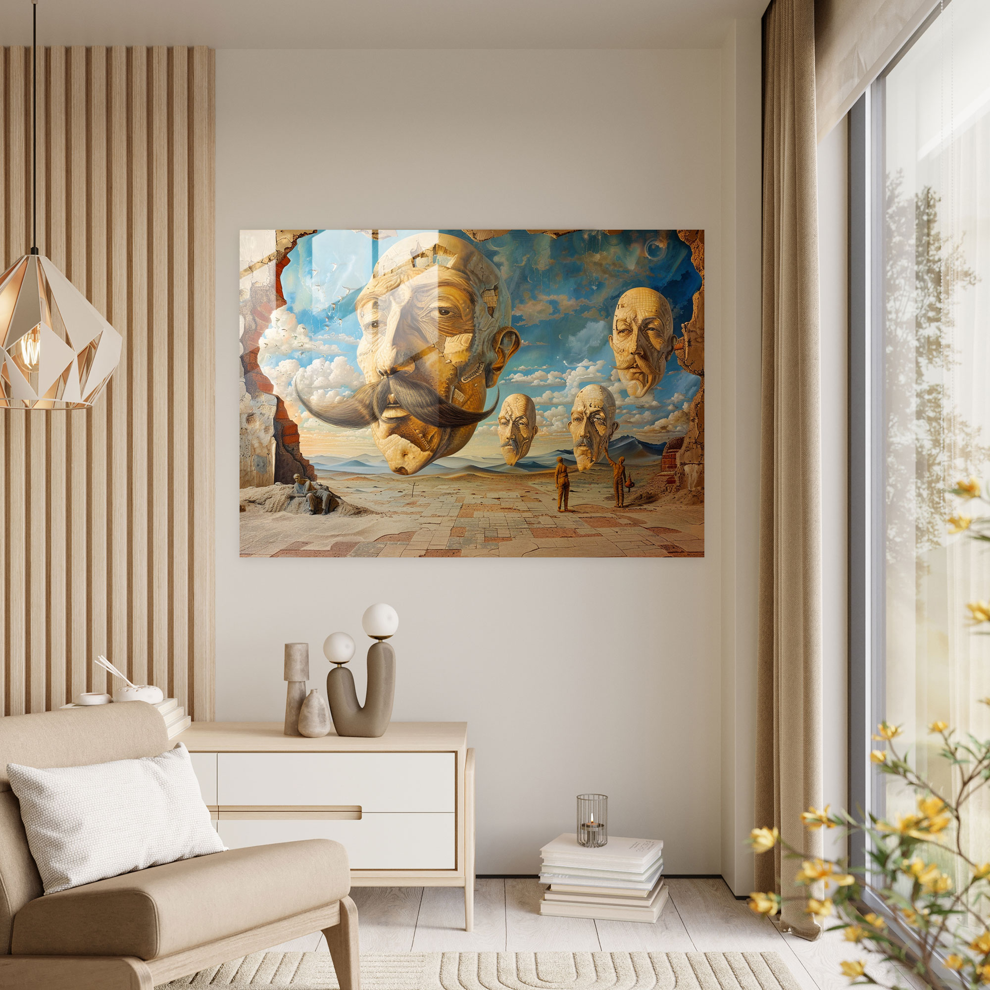 Mustache Figures Glass Wall Art - Salvador Dali, Glass Wall Art, Wall Decoration, Salvador Dali