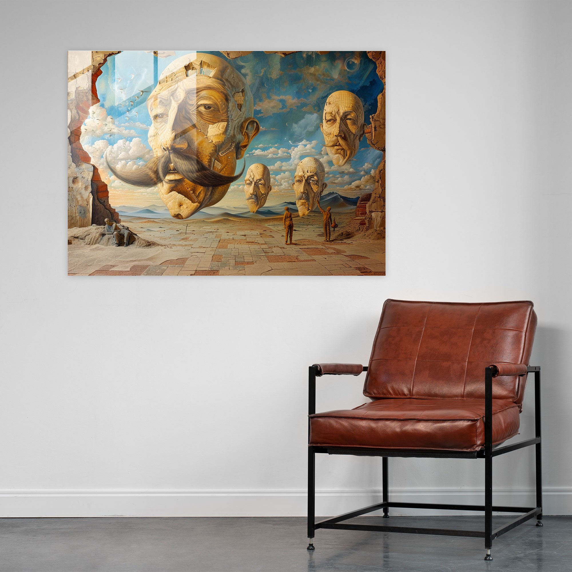 Mustache Figures Glass Wall Art - Salvador Dali, Glass Wall Art, Wall Decoration, Salvador Dali