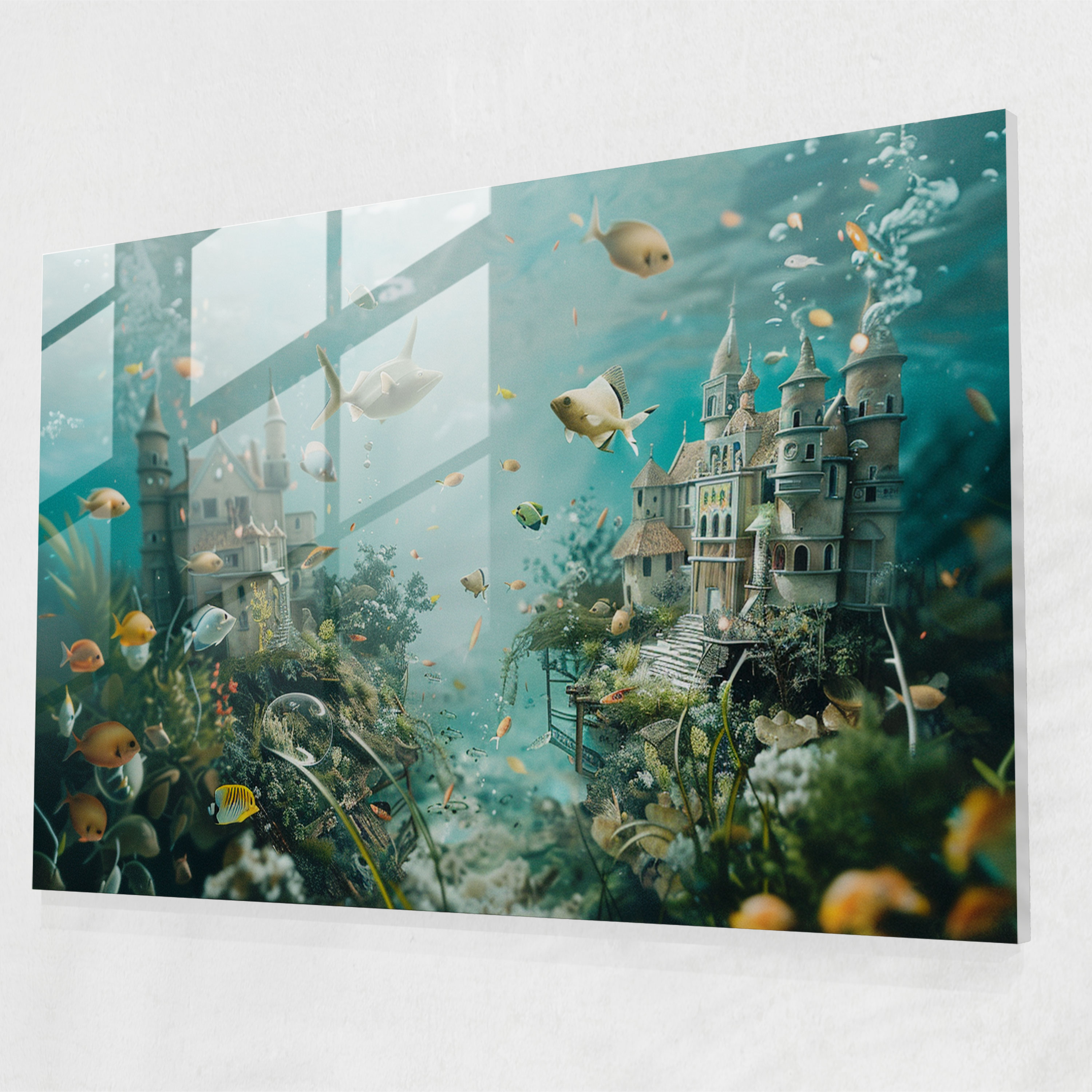 Underwater Surreal World Glass Print - Salvador Dali, Modern Art, Home Decoration, Salvador Dali