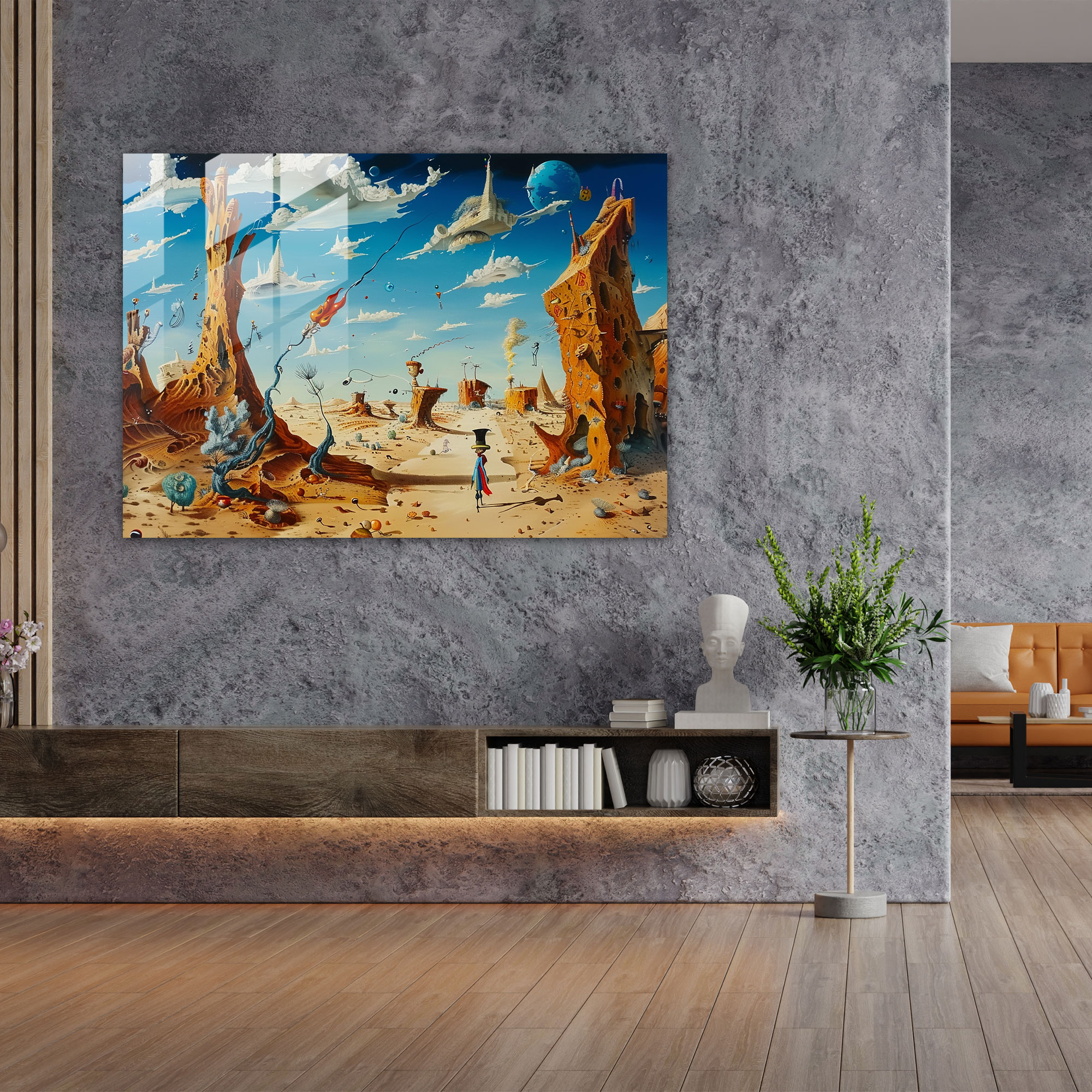 Eccentric Figures Glass Art - Salvador Dali, Wall Decoration, Glass Art, Modern Art