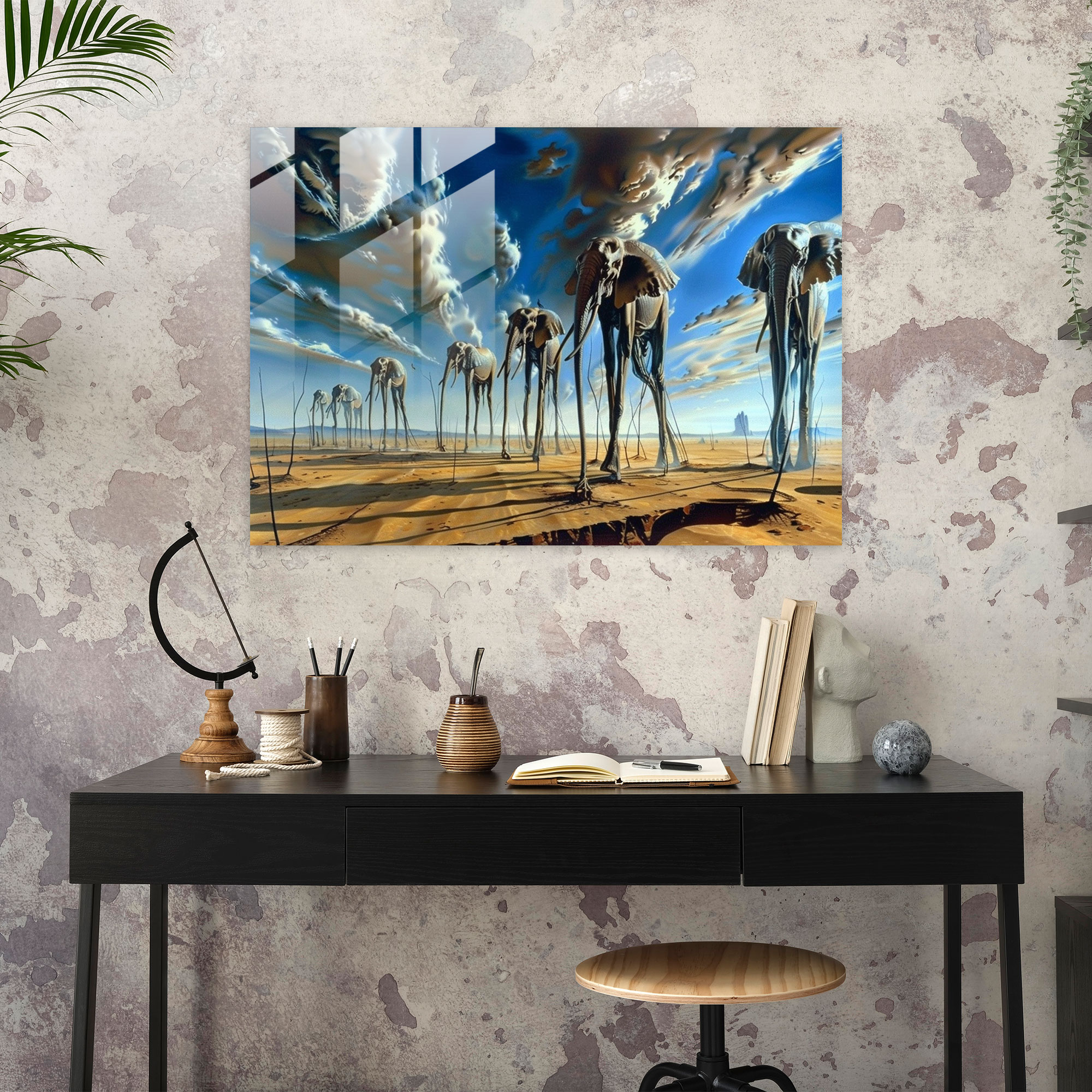 Salvador Dali Elephants With Long Legs Glass Wall Art - Salvador Dali, Modern Art, Salvador Dali, Home Decoration