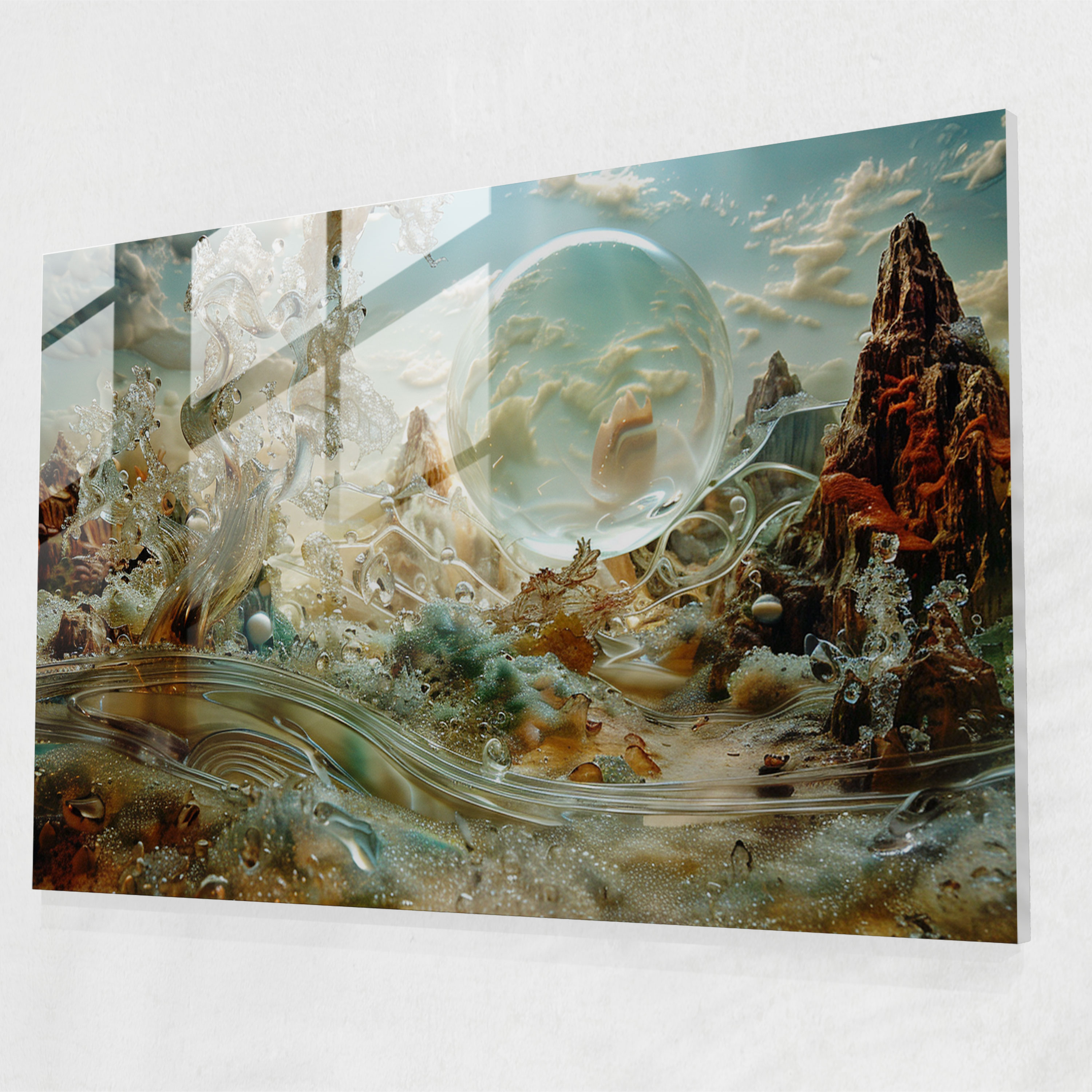 Salvador Dali Dreamlike Landscape Glass Art - Salvador Dali, Salvador Dali, Surrealism, Home Decoration