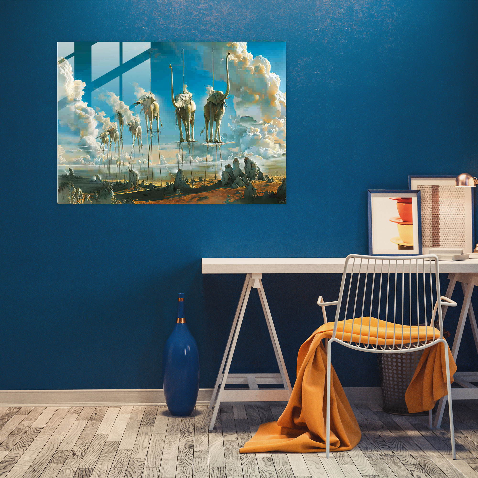 Hayalperest Salvador Dali Cam Tablo - Salvador Dali Duvar Dekorasyonu Modern Sanat Ev Dekorasyonu