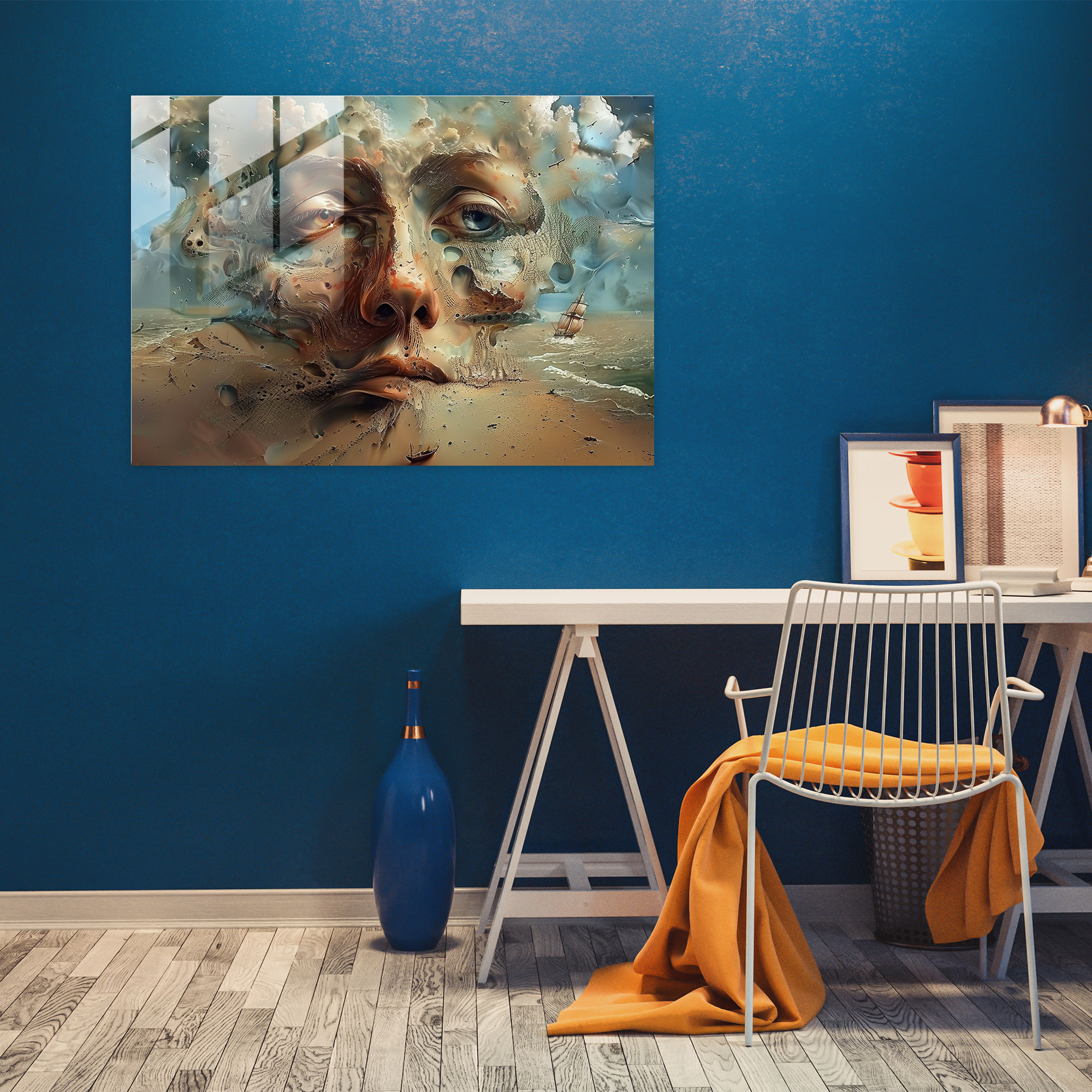 Salvador Dali Wall Decoration - Distorted Faces - Salvador Dali, Glass Print, Modern Art, Glass Wall Art