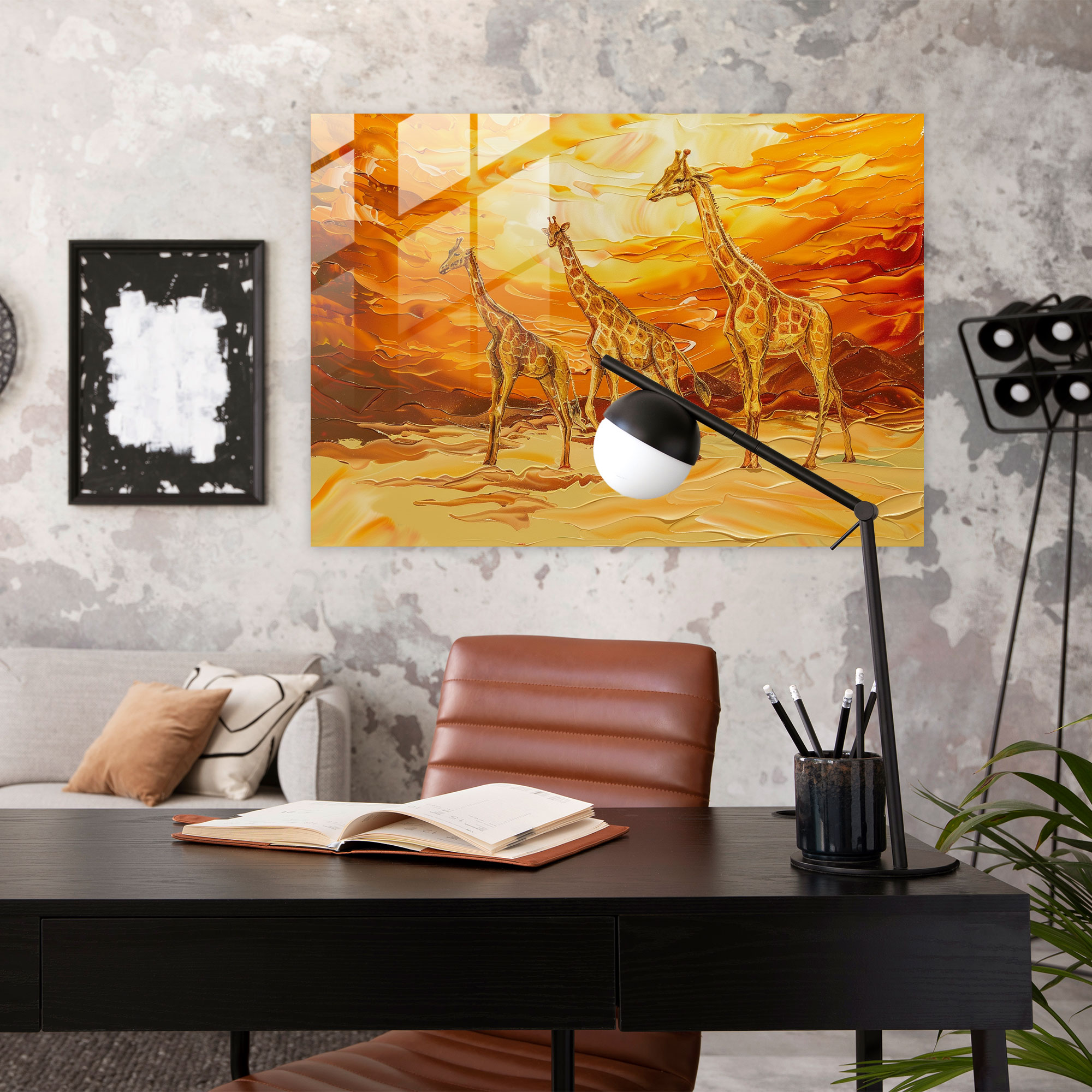 Salvador Dali Modern Art - Flaming Giraffes - Salvador Dali, Glass Wall Art, Home Decoration, Glass Print