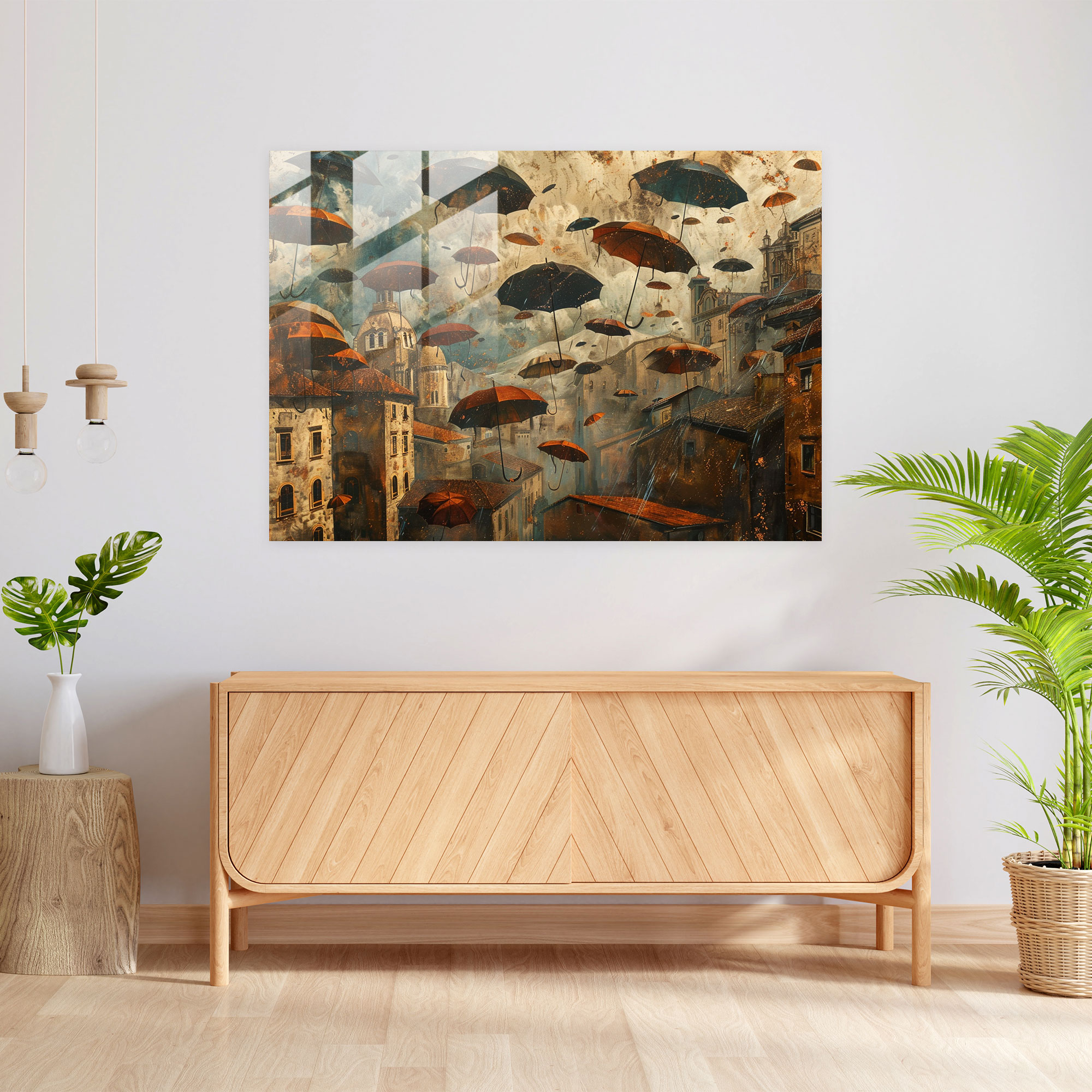 Salvador Dali Glass Wall Art - Surreal Cityscape - Salvador Dali, Salvador Dali, Glass Wall Art, Modern Art