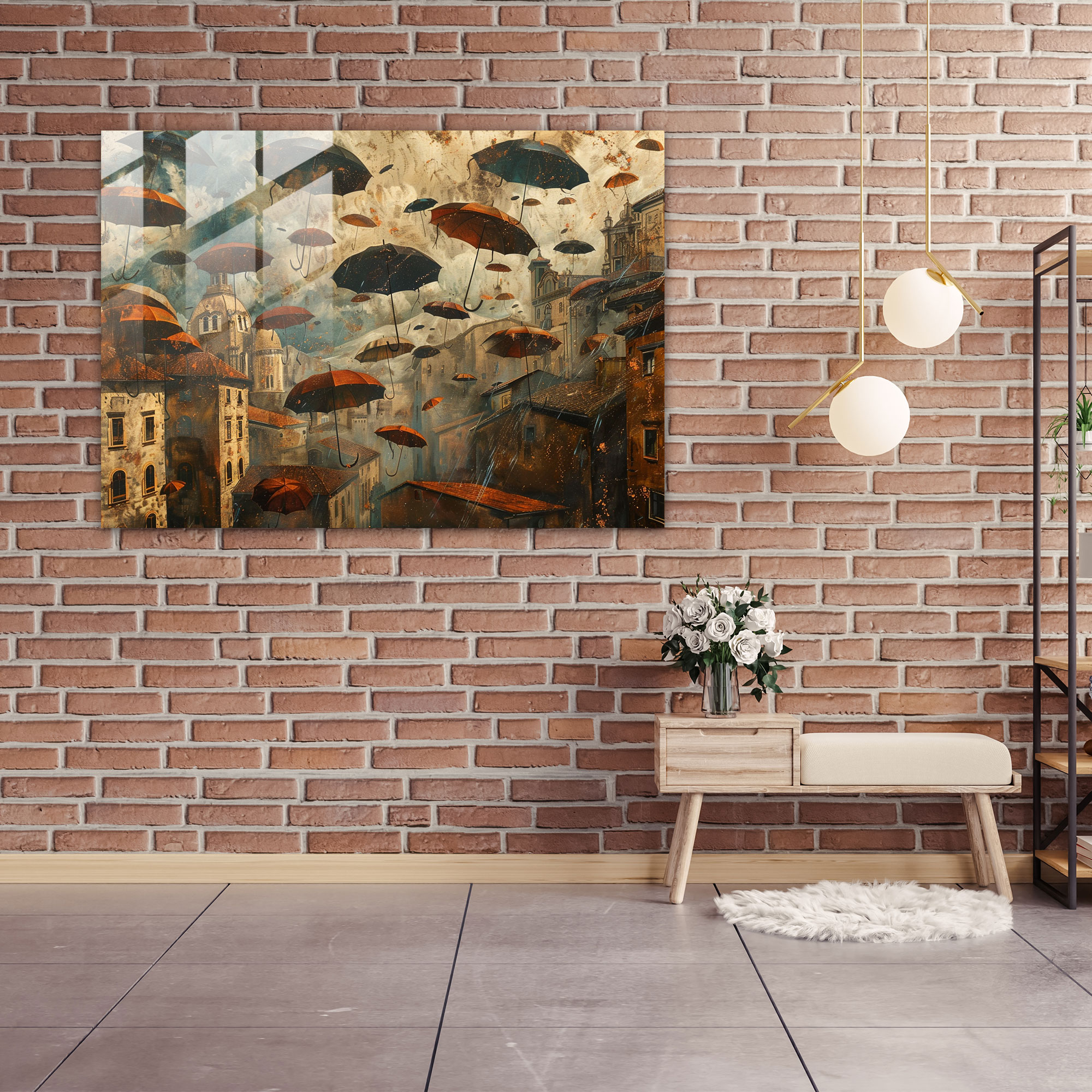 Salvador Dali Glass Wall Art - Surreal Cityscape - Salvador Dali, Salvador Dali, Glass Wall Art, Modern Art