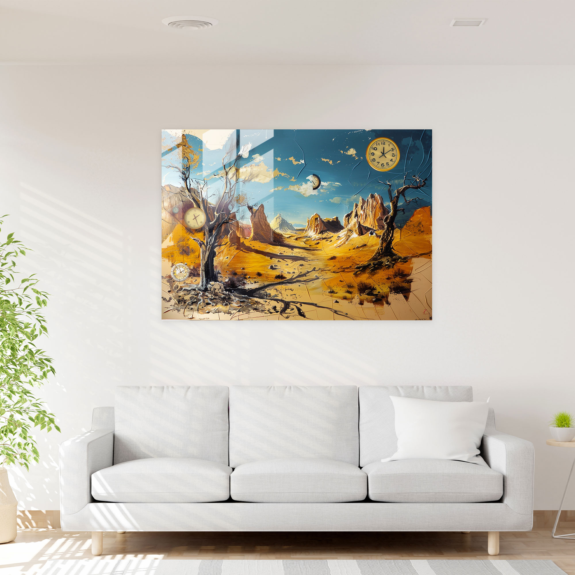 Dali'nin Hayalperest Cam Duvar Sanatı - Salvador Dali Duvar Dekorasyonu Surealizm Modern Sanat
