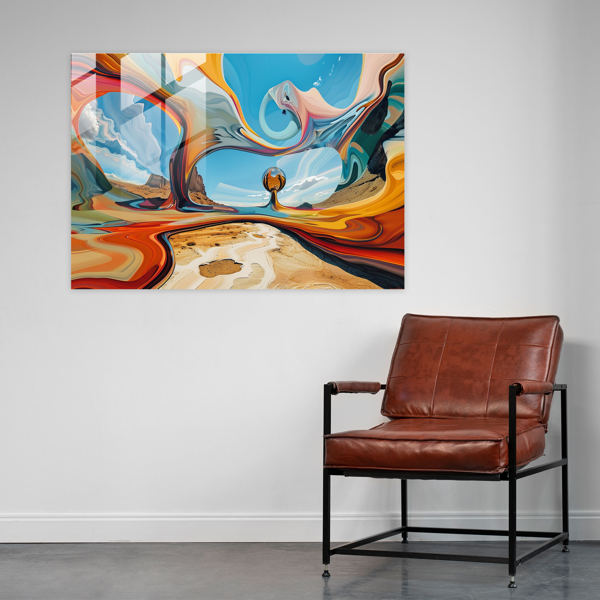 Soyut Salvador Dali Cam Tablo - Salvador Dali Duvar Dekorasyonu Modern Sanat