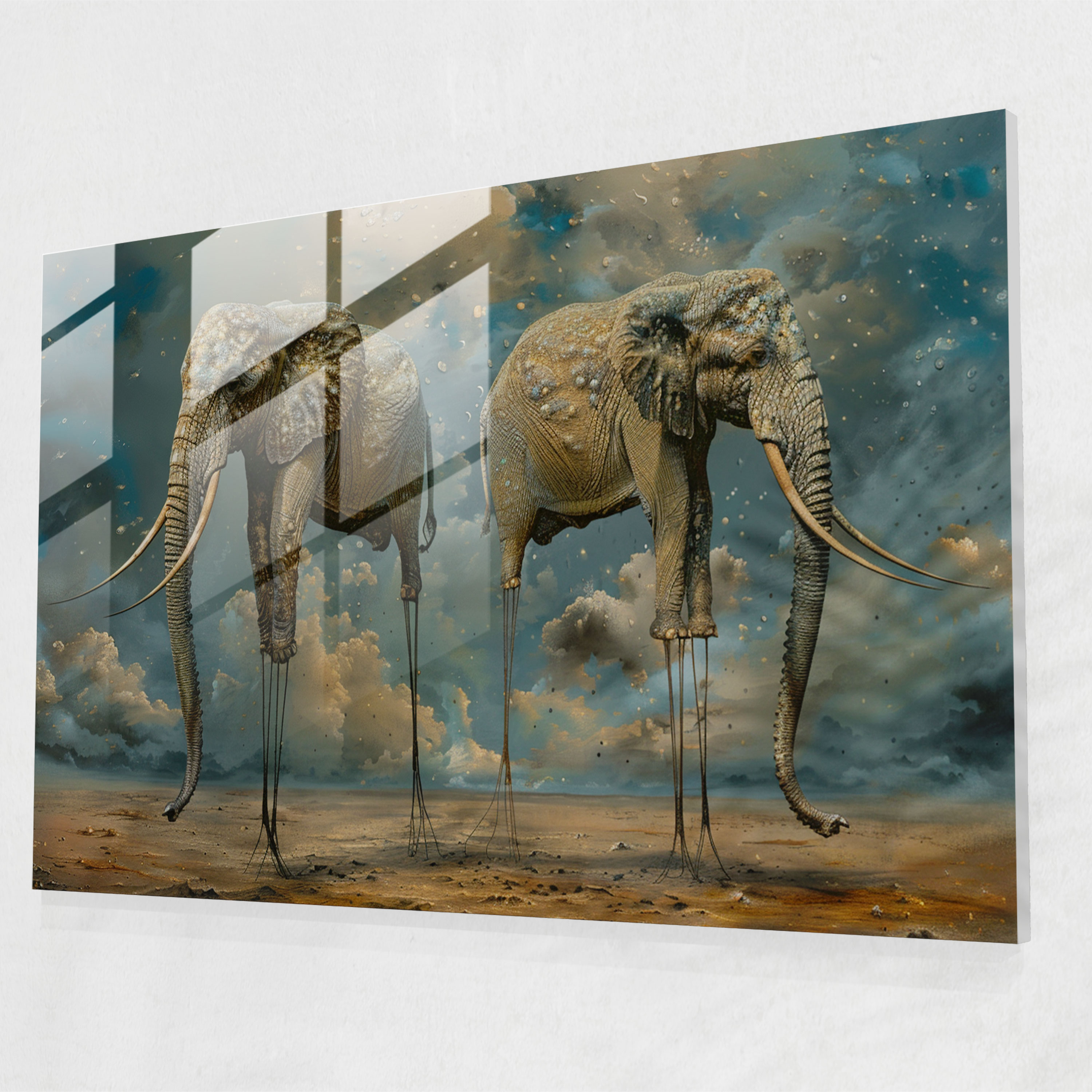 Rüya Gibi Fil Cam Tablo Sanatı - Salvador Dali Cam Tablo Rüya Gibi Duvar Dekorasyonu
