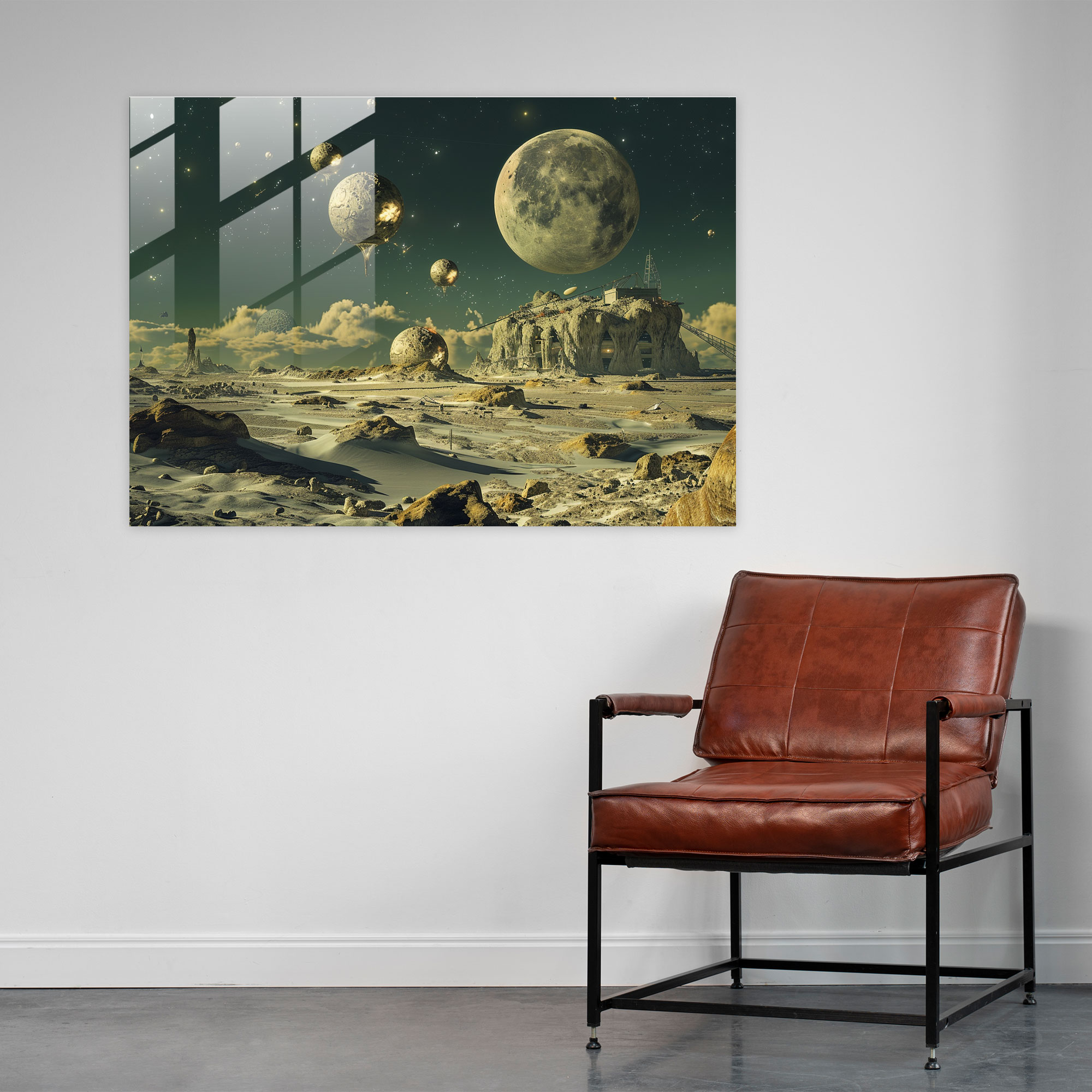 Surreal Space Landscapes Glass Print - Salvador Dali, Surreal, Salvador Dali, Space Landscapes