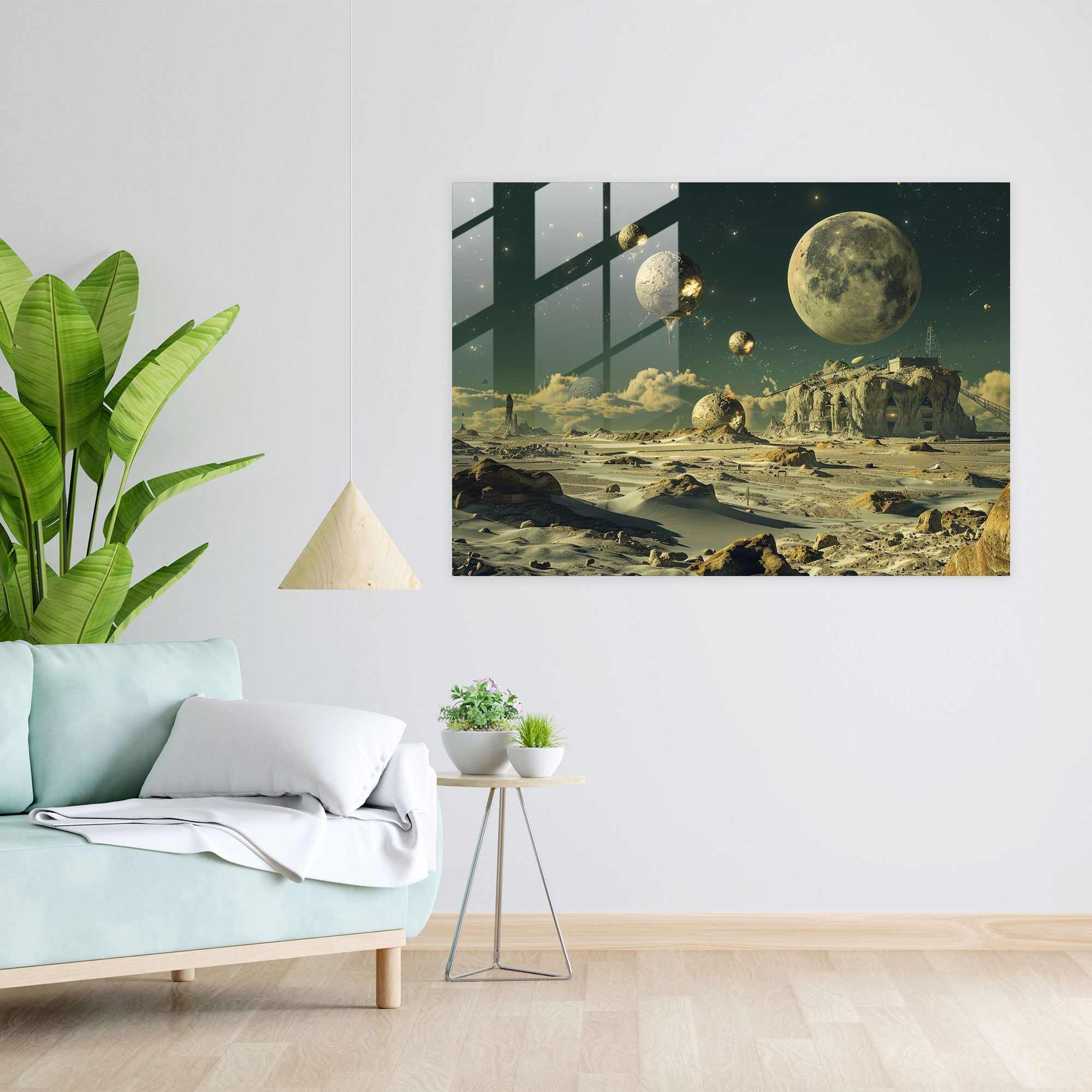Surreal Space Landscapes Glass Print - Salvador Dali, Surreal, Salvador Dali, Space Landscapes