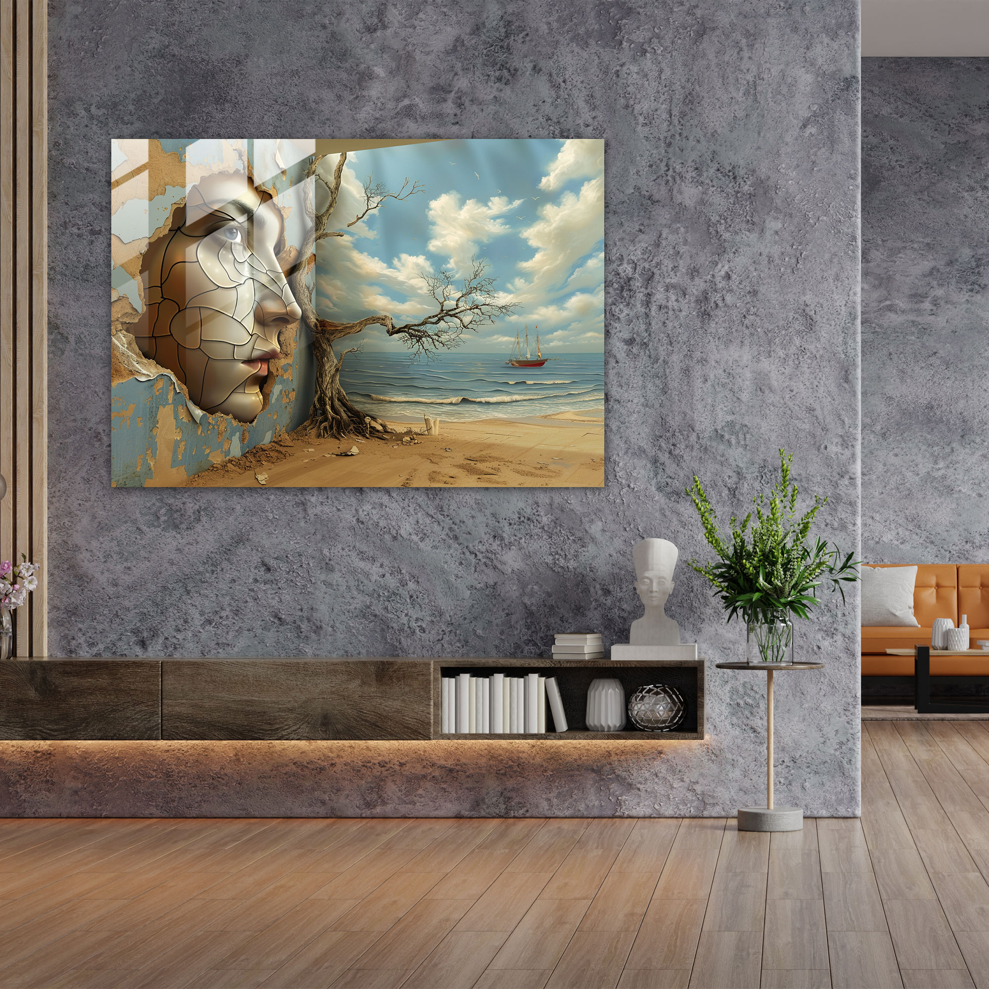 Beklenmeyen Unsurlar Cam Duvar Sanatı - Salvador Dali Beklenmeyen Unsurlar Salvador Dali Cam Duvar Sanatı