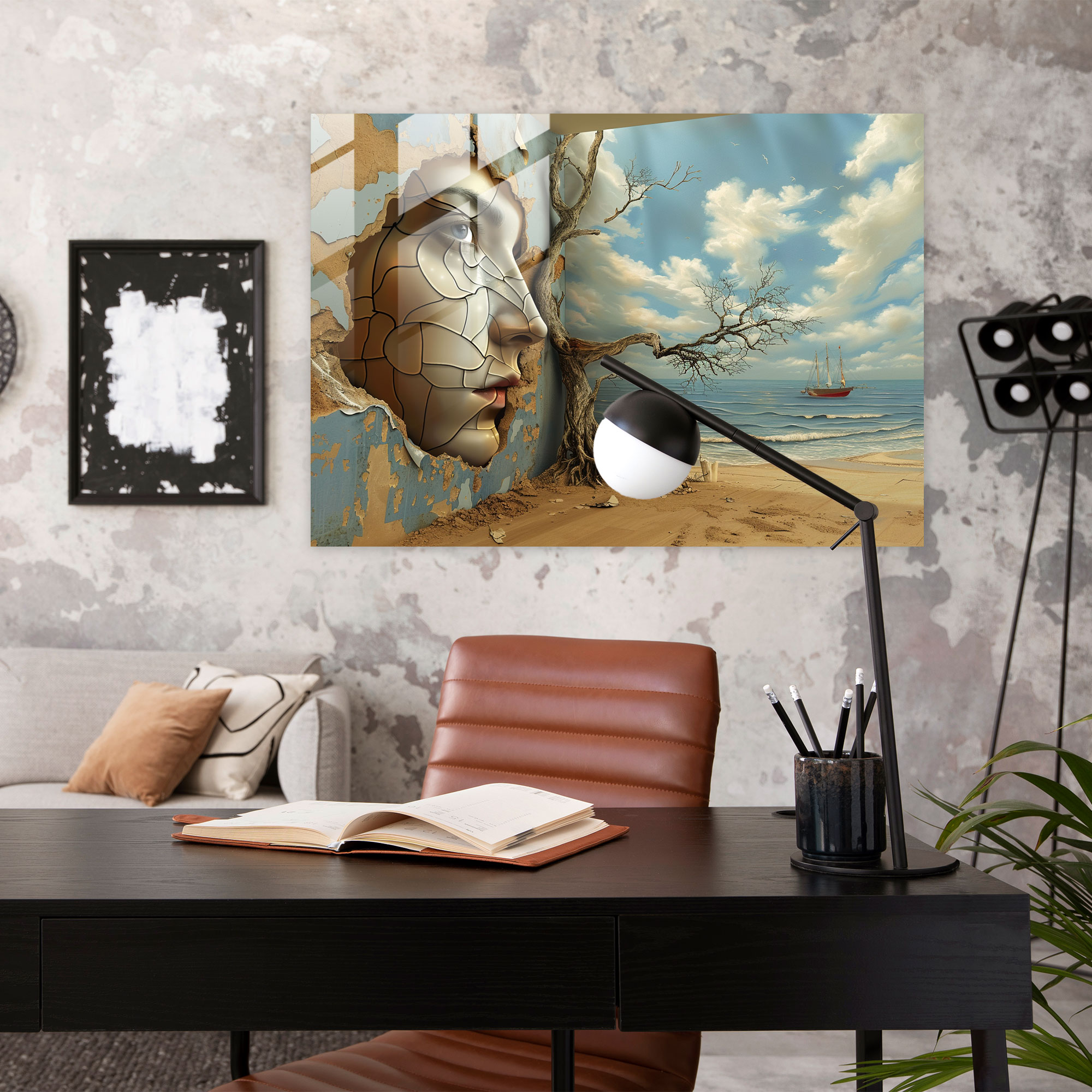 Beklenmeyen Unsurlar Cam Duvar Sanatı - Salvador Dali Beklenmeyen Unsurlar Salvador Dali Cam Duvar Sanatı