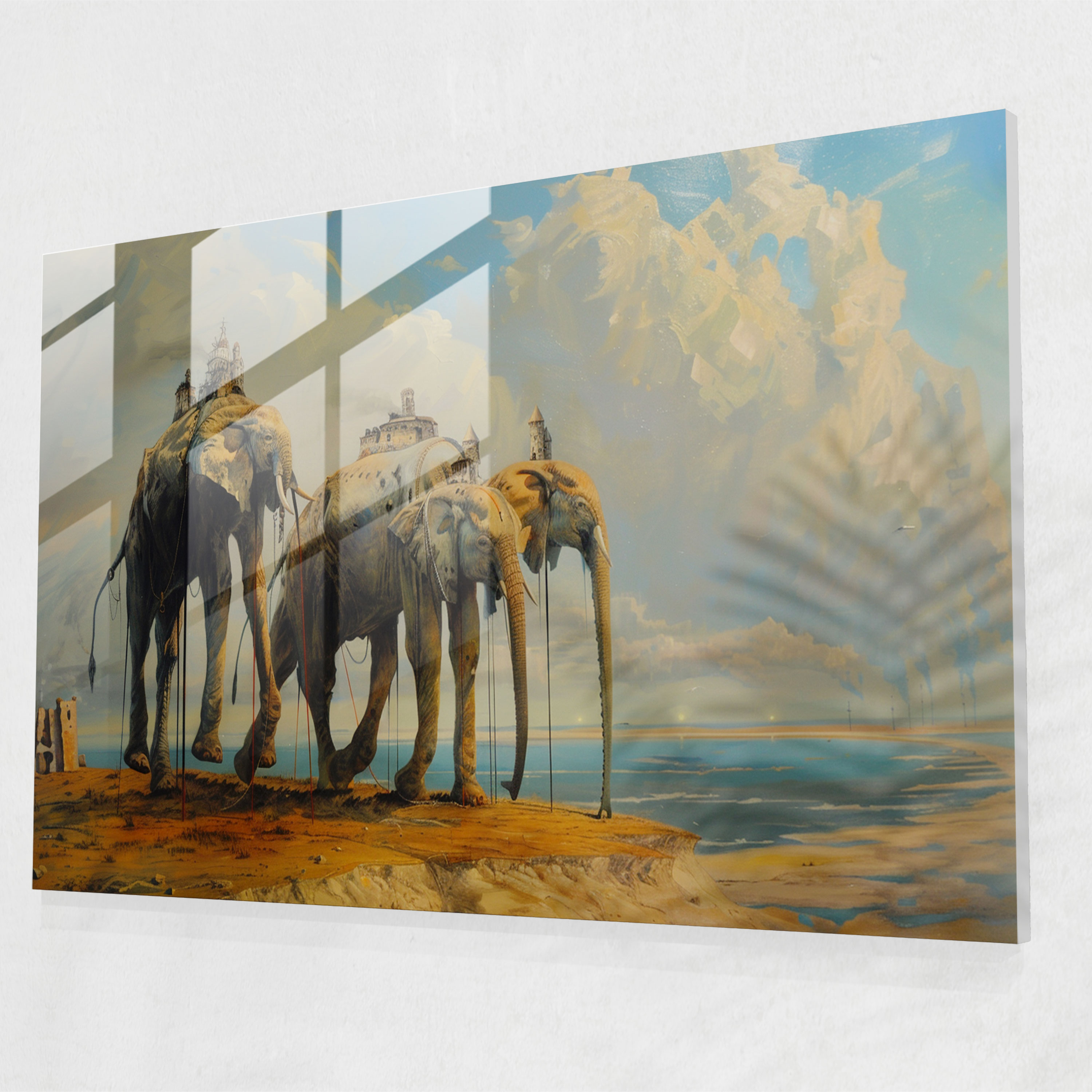 Salvador Dali Glass Wall Art: Dreamlike Elephants - Salvador Dali, Salvador Dali, Modern Art, Glass Wall Art
