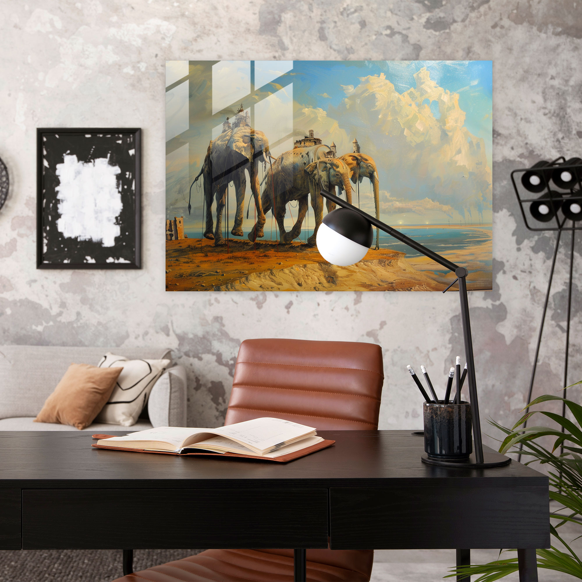 Salvador Dali Glass Wall Art: Dreamlike Elephants - Salvador Dali, Salvador Dali, Modern Art, Glass Wall Art