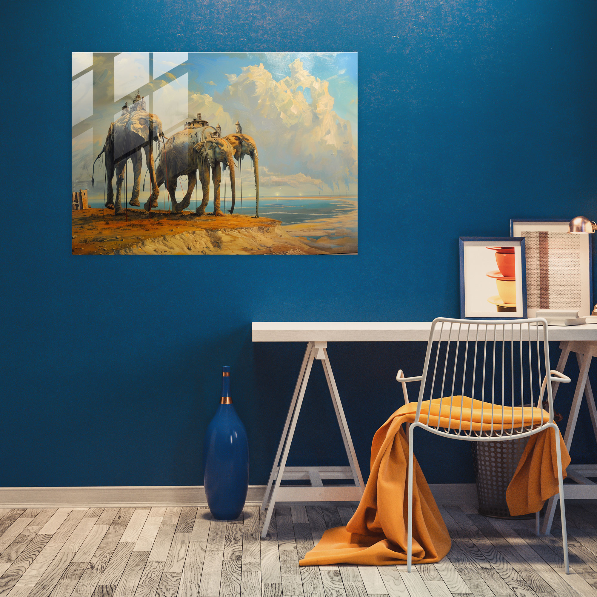 Salvador Dali Glass Wall Art: Dreamlike Elephants - Salvador Dali, Salvador Dali, Modern Art, Glass Wall Art