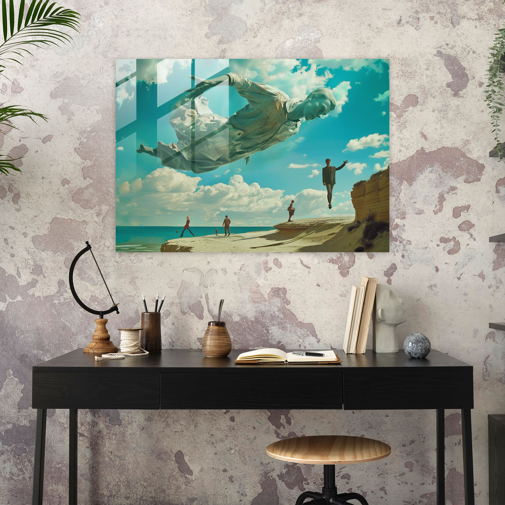 Salvador Dali Wall Decoration: Floating Figures - Salvador Dali, Modern Art, Salvador Dali, Glass Print