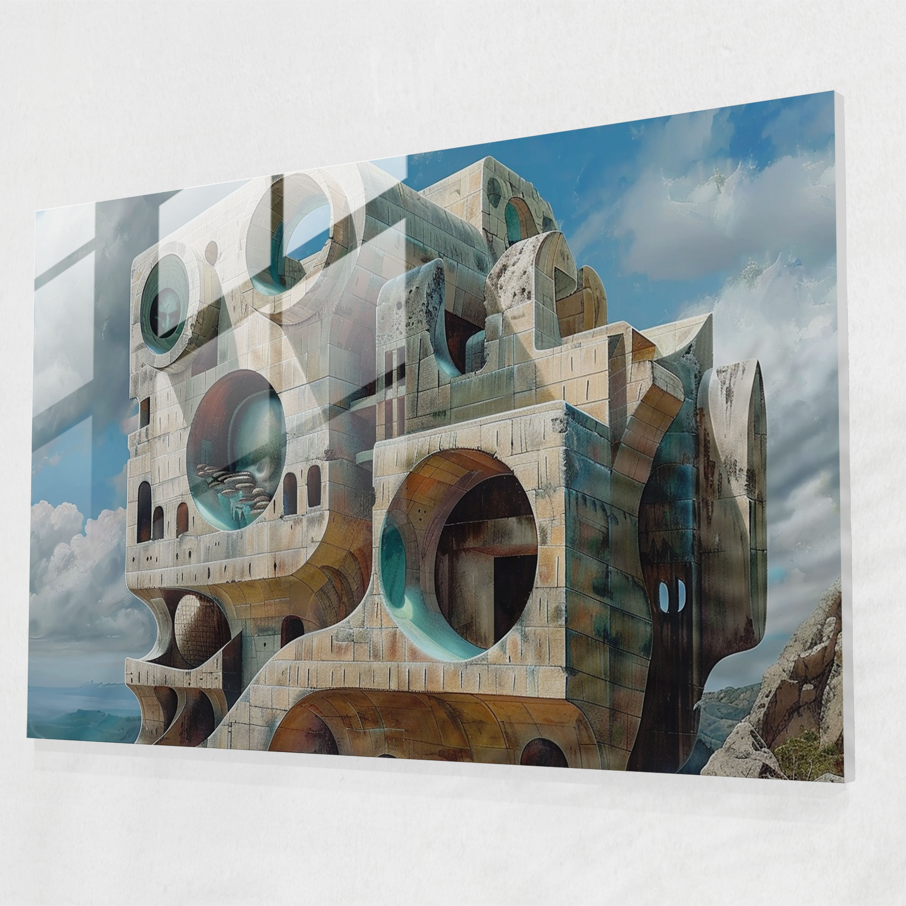 Salvador Dali Wall Decoration: Surrealistic Architecture - Salvador Dali, Glass Print, Salvador Dali, Wall Decoration