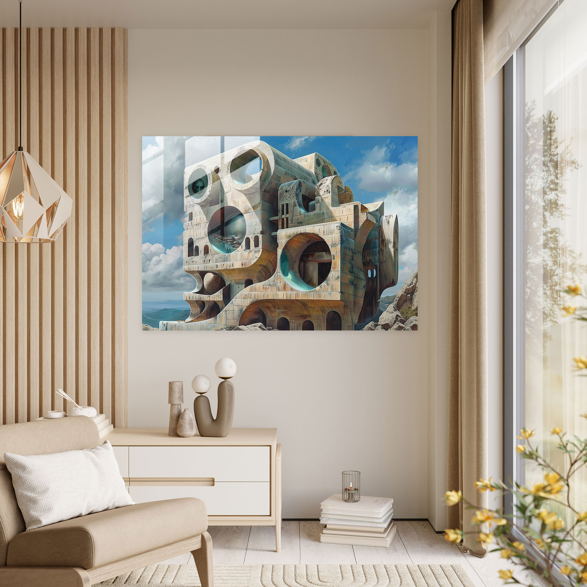 Salvador Dali Wall Decoration: Surrealistic Architecture - Salvador Dali, Glass Print, Salvador Dali, Wall Decoration