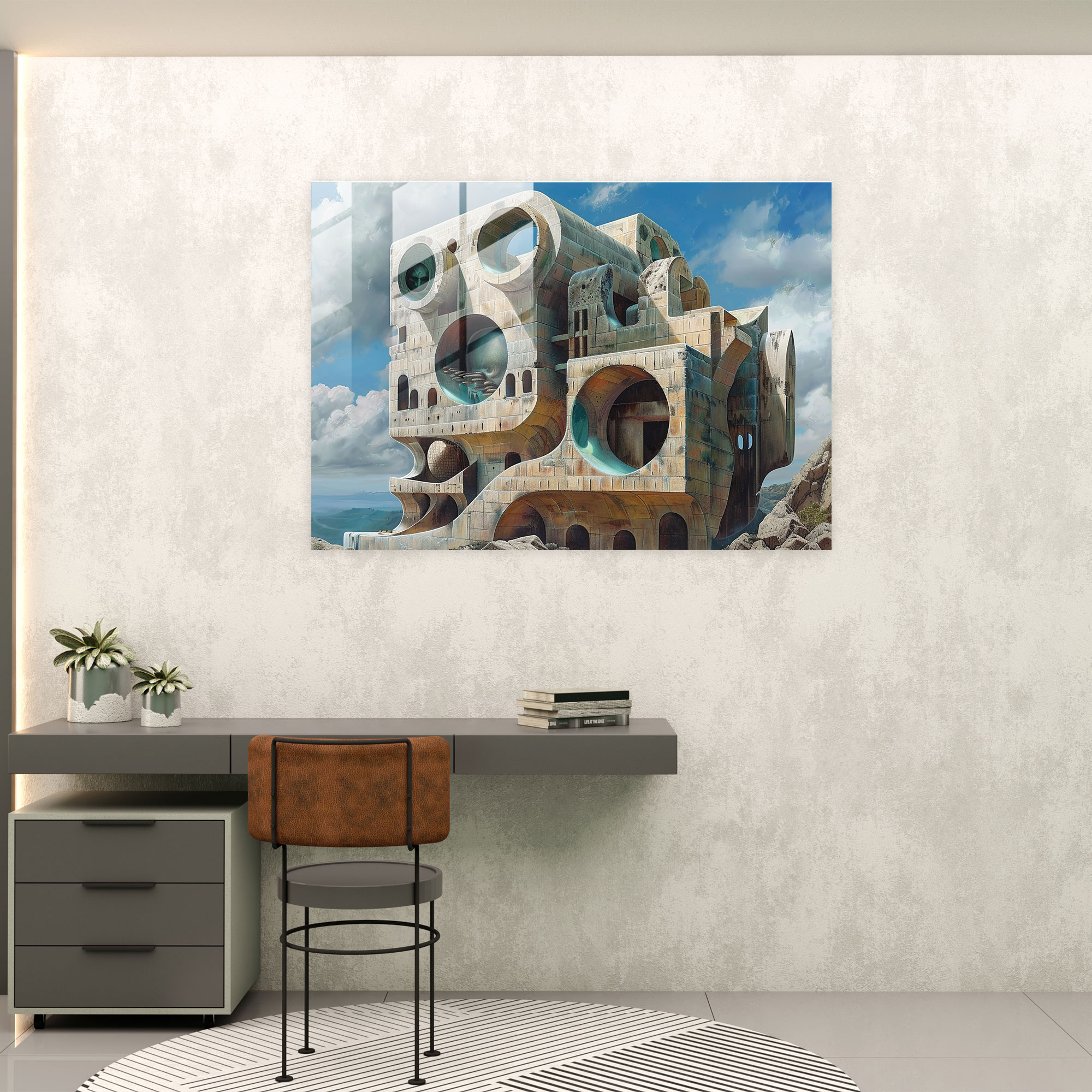 Salvador Dali Wall Decoration: Surrealistic Architecture - Salvador Dali, Glass Print, Salvador Dali, Wall Decoration