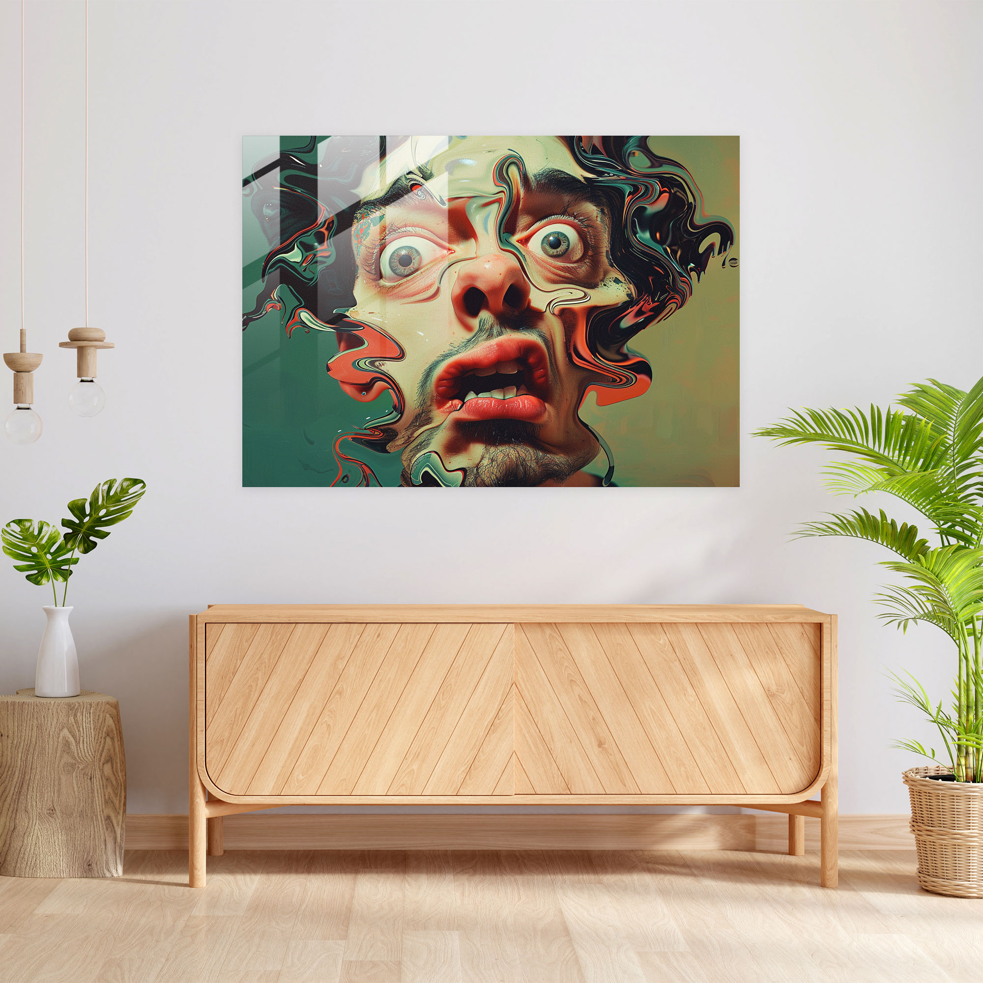 Sürreal Yüzler Cam Duvar Sanatı - Salvador Dali Cam Duvar Sanatı Duvar Dekorasyonu Cam Sanatı