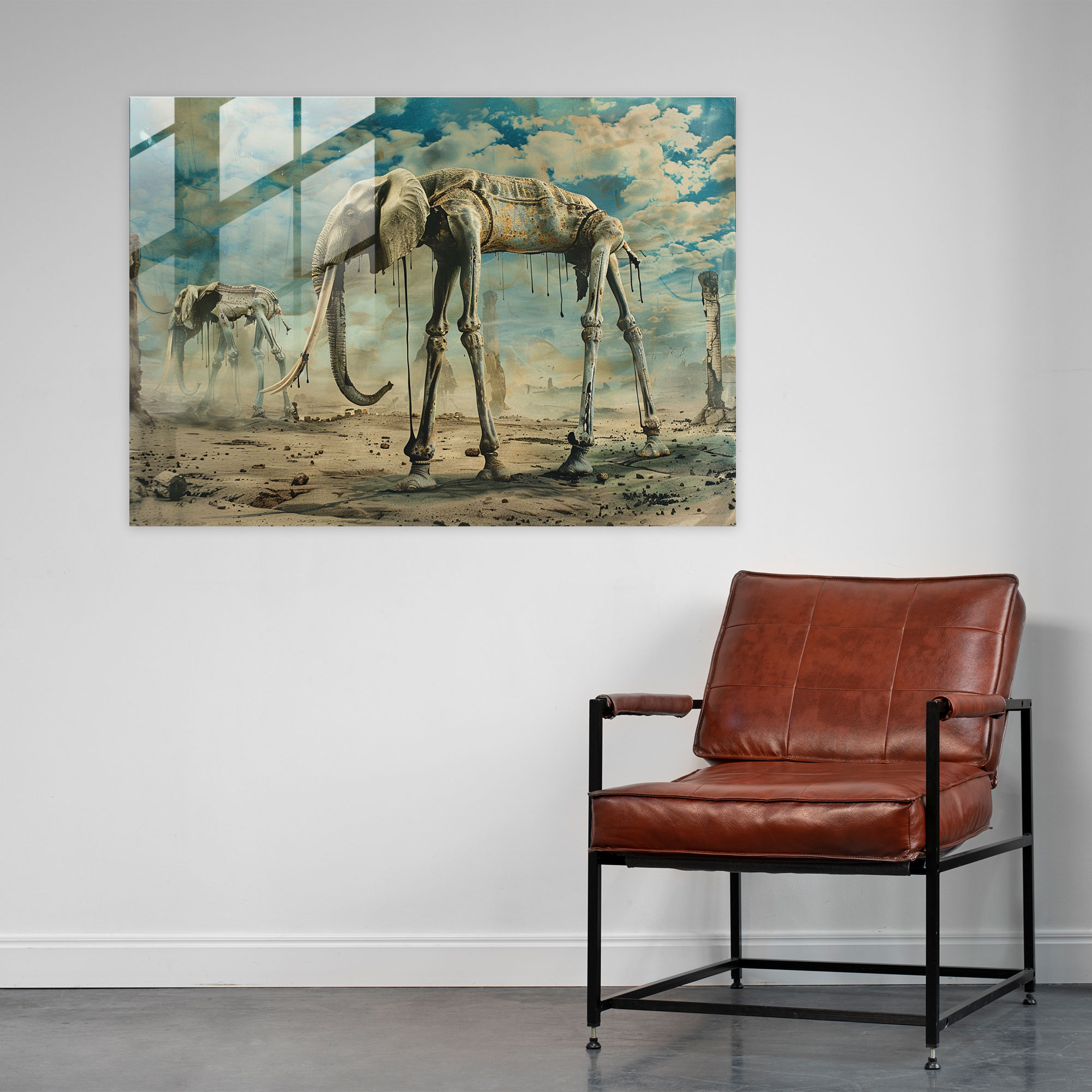 Rüya Gibi Fil Cam Tablosu - Salvador Dali Cam Tablo Modern Sanat