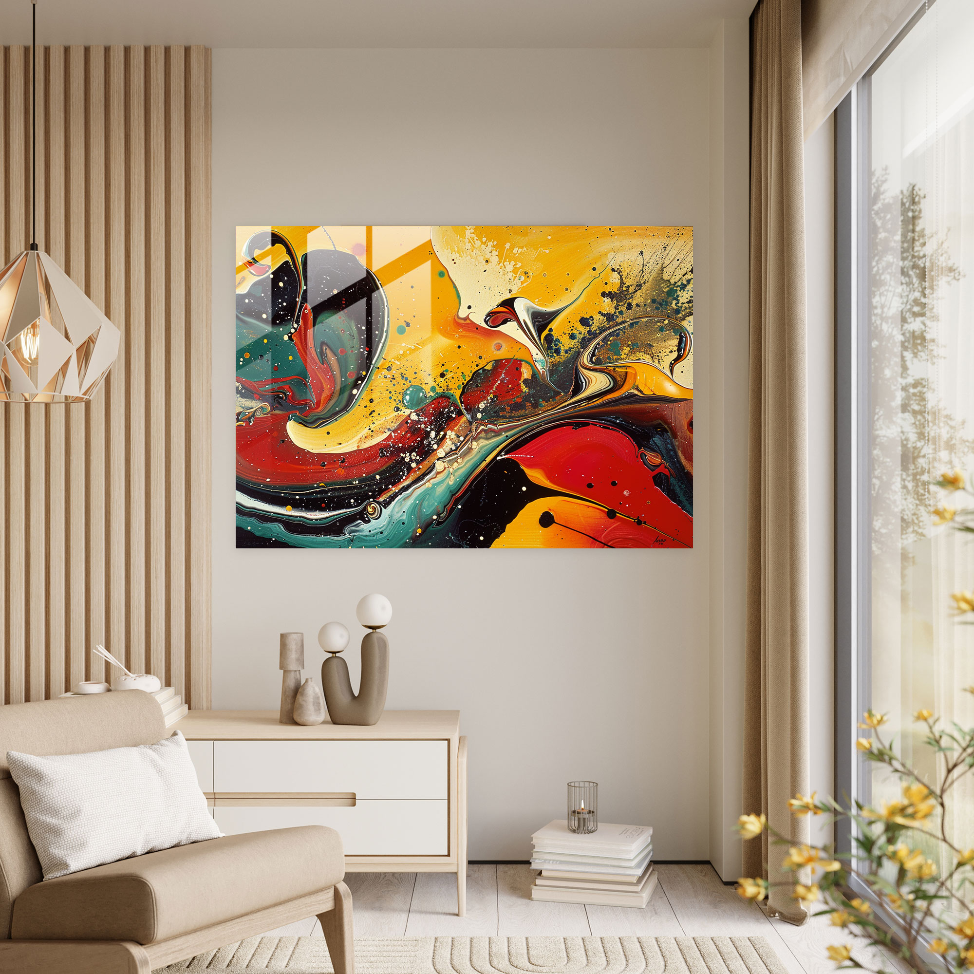 Soyut Şekiller Cam Tablo - Salvador Dali Cam Tablo Modern Sanat