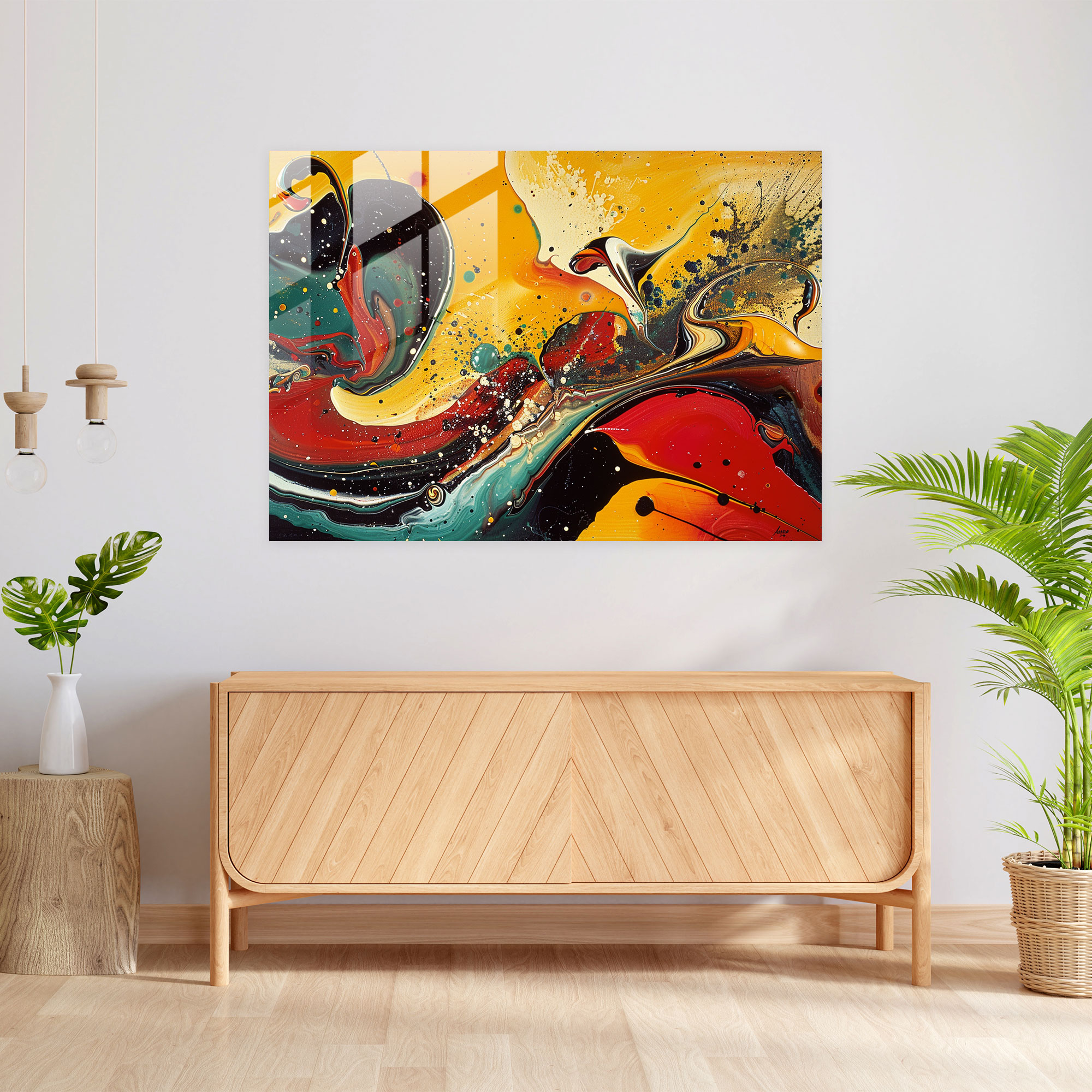 Soyut Şekiller Cam Tablo - Salvador Dali Cam Tablo Modern Sanat