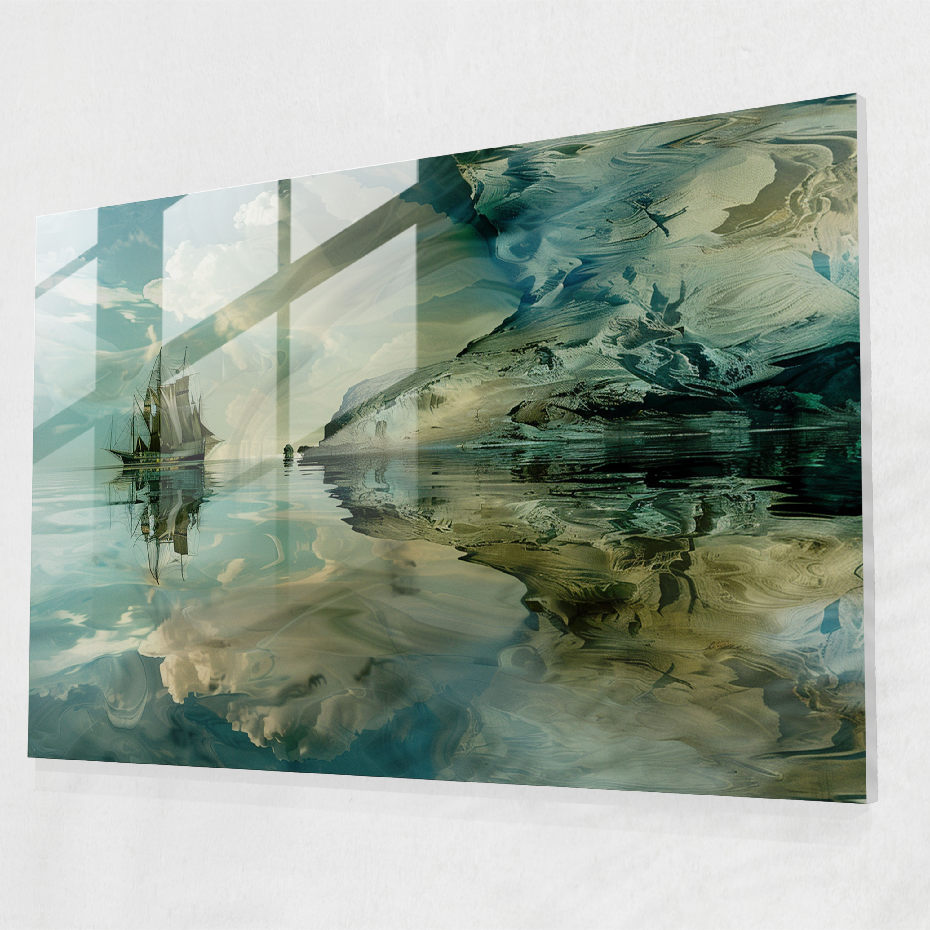 Surreal Seascape Glass Wall Art - Salvador Dali, Wall Decoration, Glass Wall Art, Glass Art