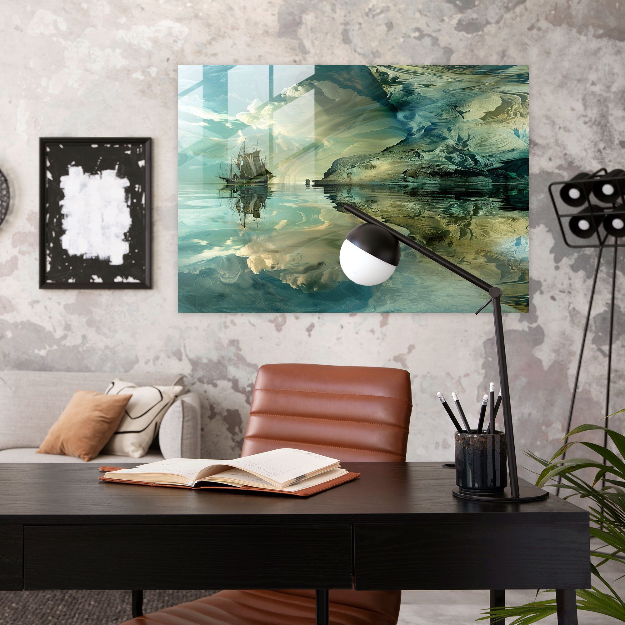 Surreal Seascape Glass Wall Art - Salvador Dali, Wall Decoration, Glass Wall Art, Glass Art