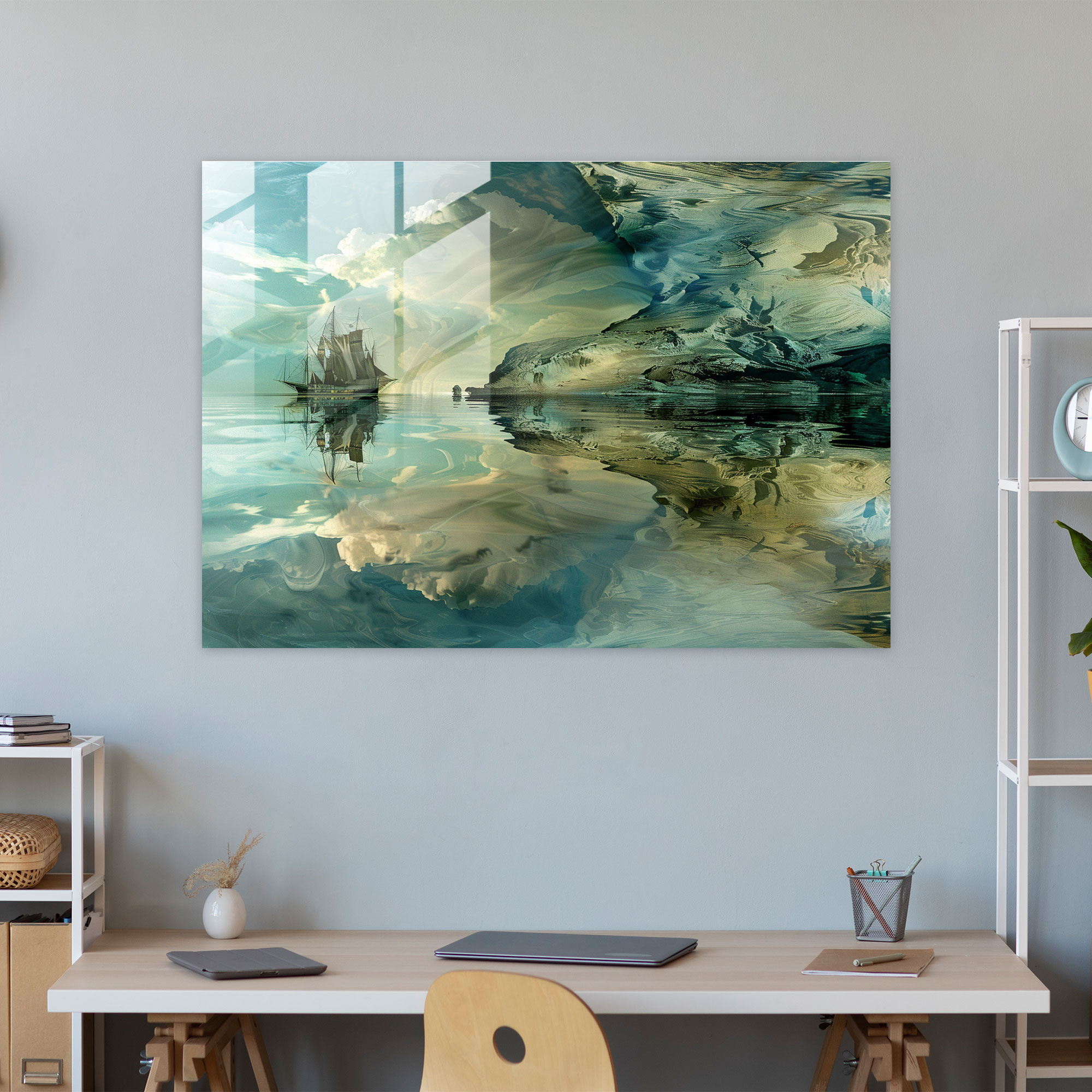 Surreal Seascape Glass Wall Art - Salvador Dali, Wall Decoration, Glass Wall Art, Glass Art