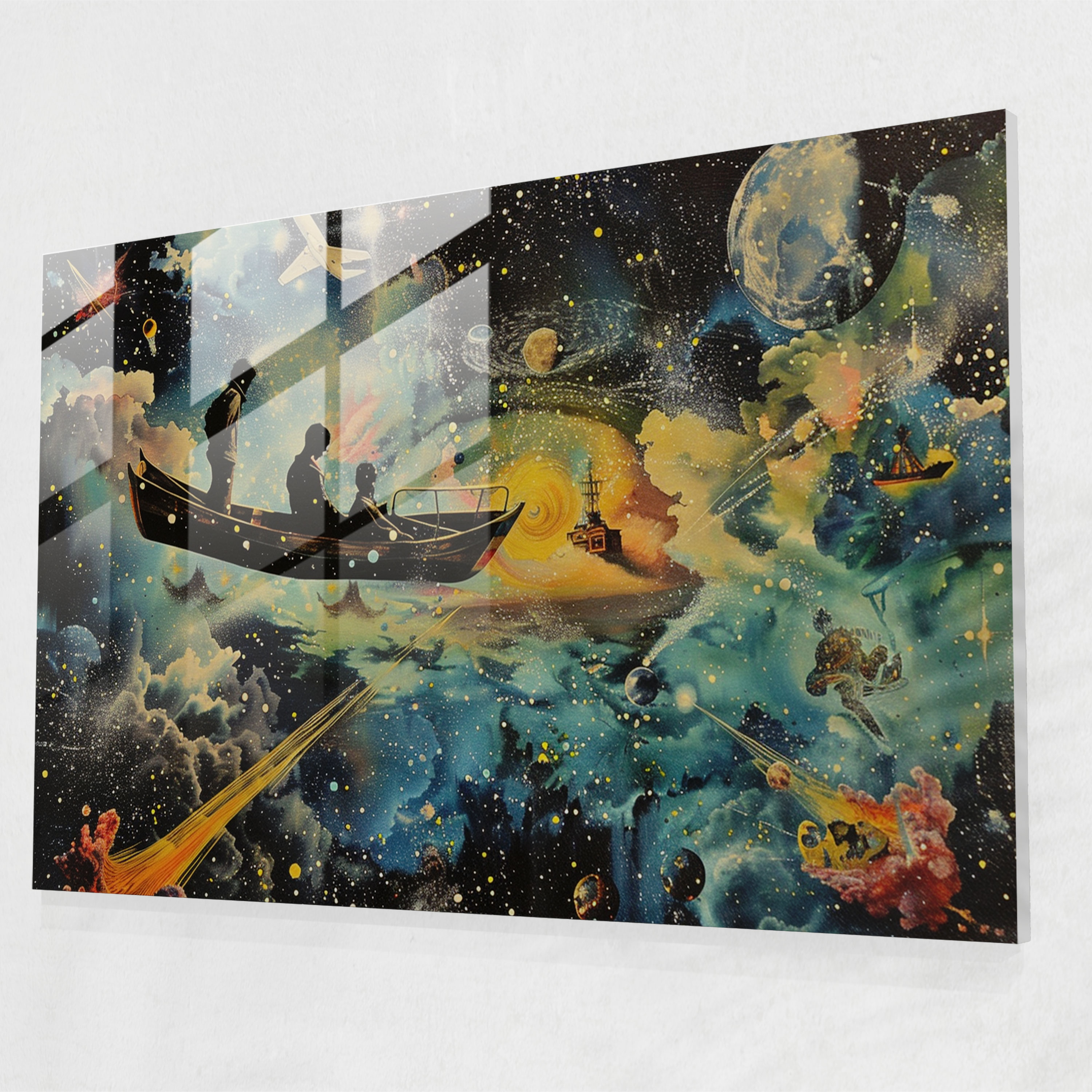 Whimsical Figures Glass Print - Salvador Dali, Modern Art, Glass Print, Salvador Dali