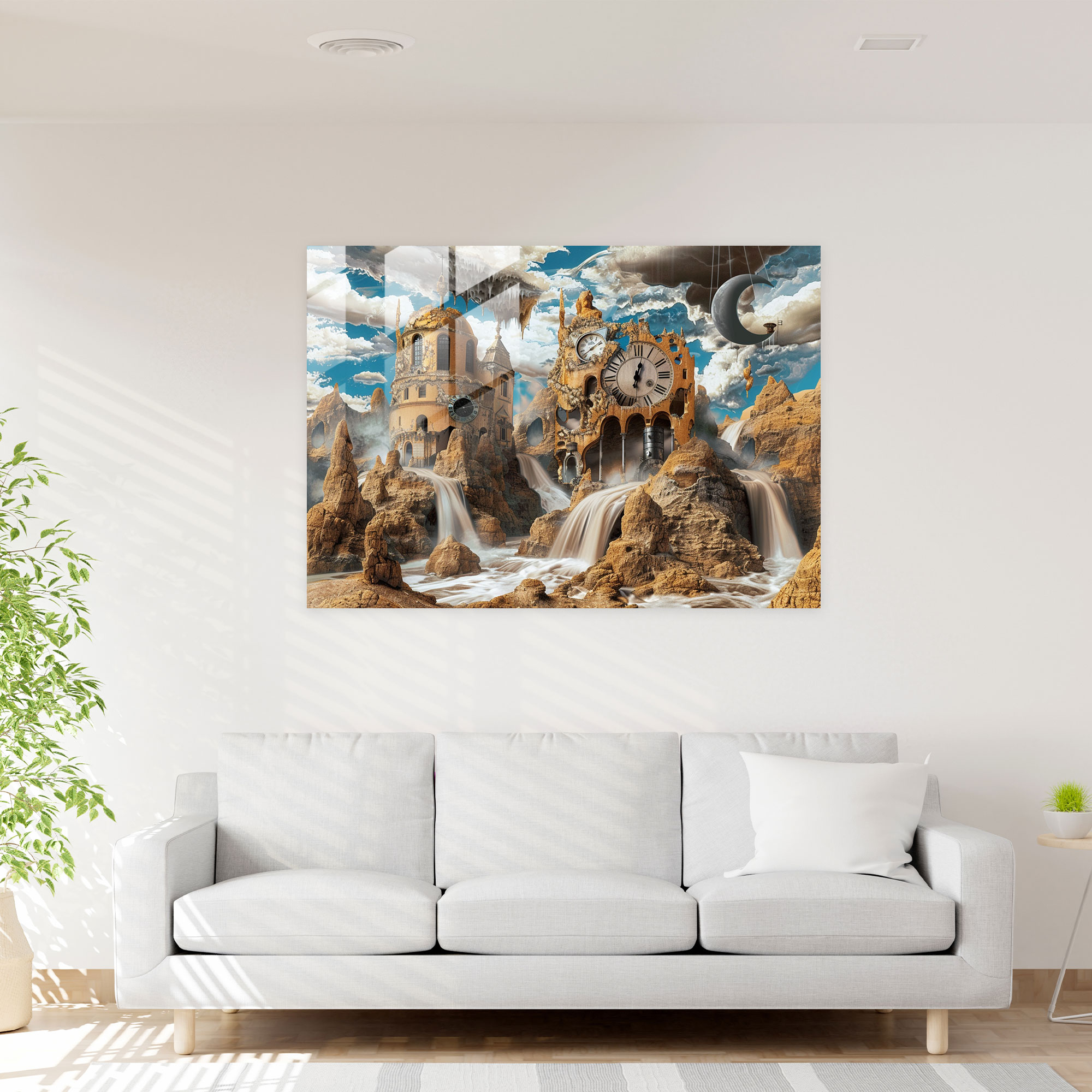 Salvador Dali Surreal Landscape Glass Art - Salvador Dali, Modern Art, Glass Art, Wall Decoration