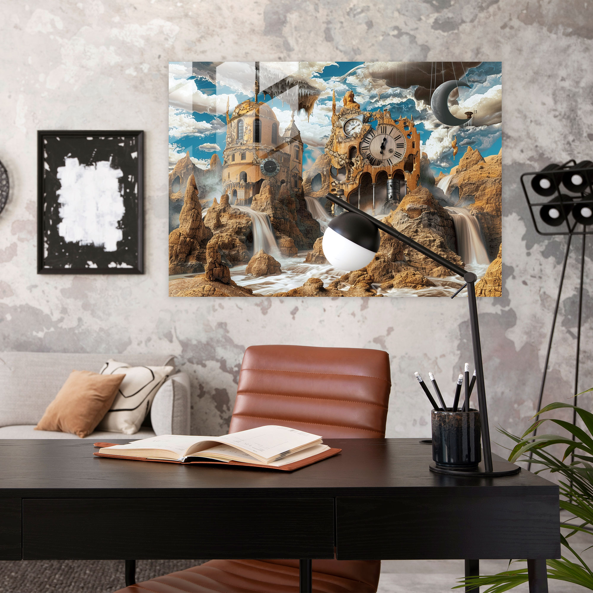 Salvador Dali Surreal Landscape Glass Art - Salvador Dali, Modern Art, Glass Art, Wall Decoration