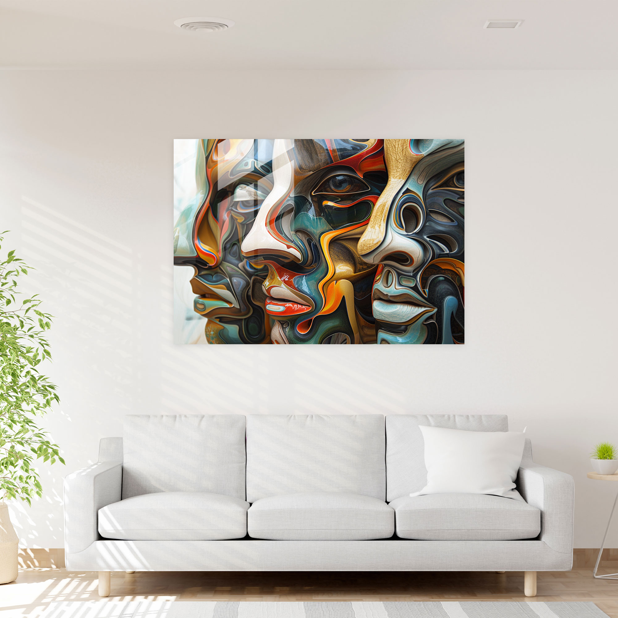 Salvador Dali Soyut Figürler Cam Tablo Sanatı - Modern Sanat Salvador Dali Soyut Figürler