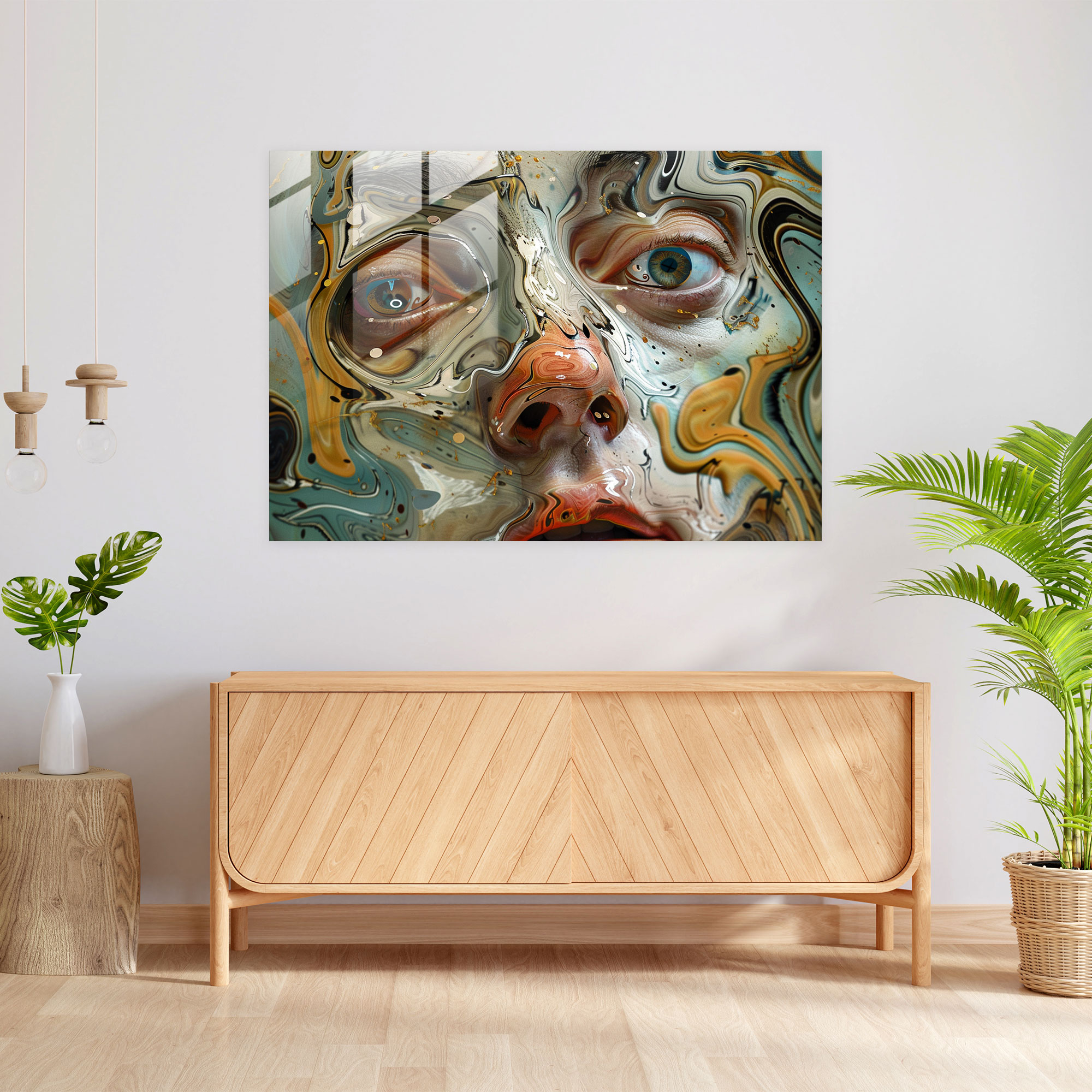 Dali Enigmatic Faces Glass Art - Salvador Dali, Wall Decoration, Salvador Dali, Enigmatic Faces